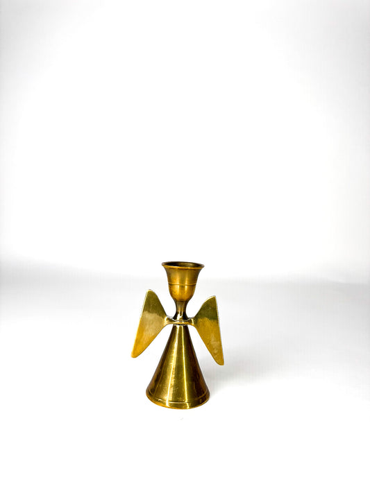 Brass Angel Wings Candle Holder