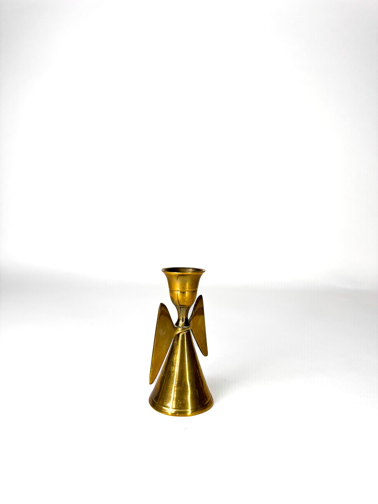 Brass Angel Wings Candle Holder