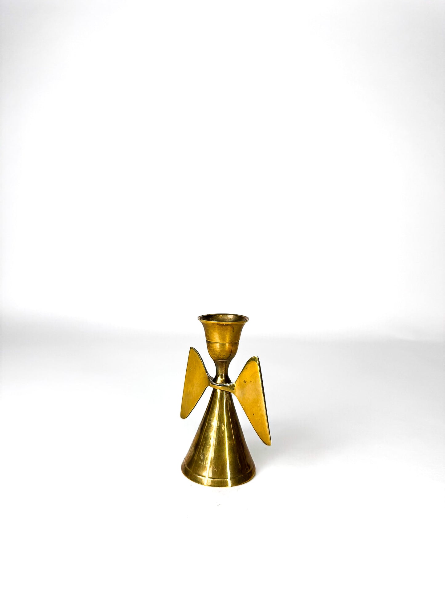 Brass Angel Wings Candle Holder