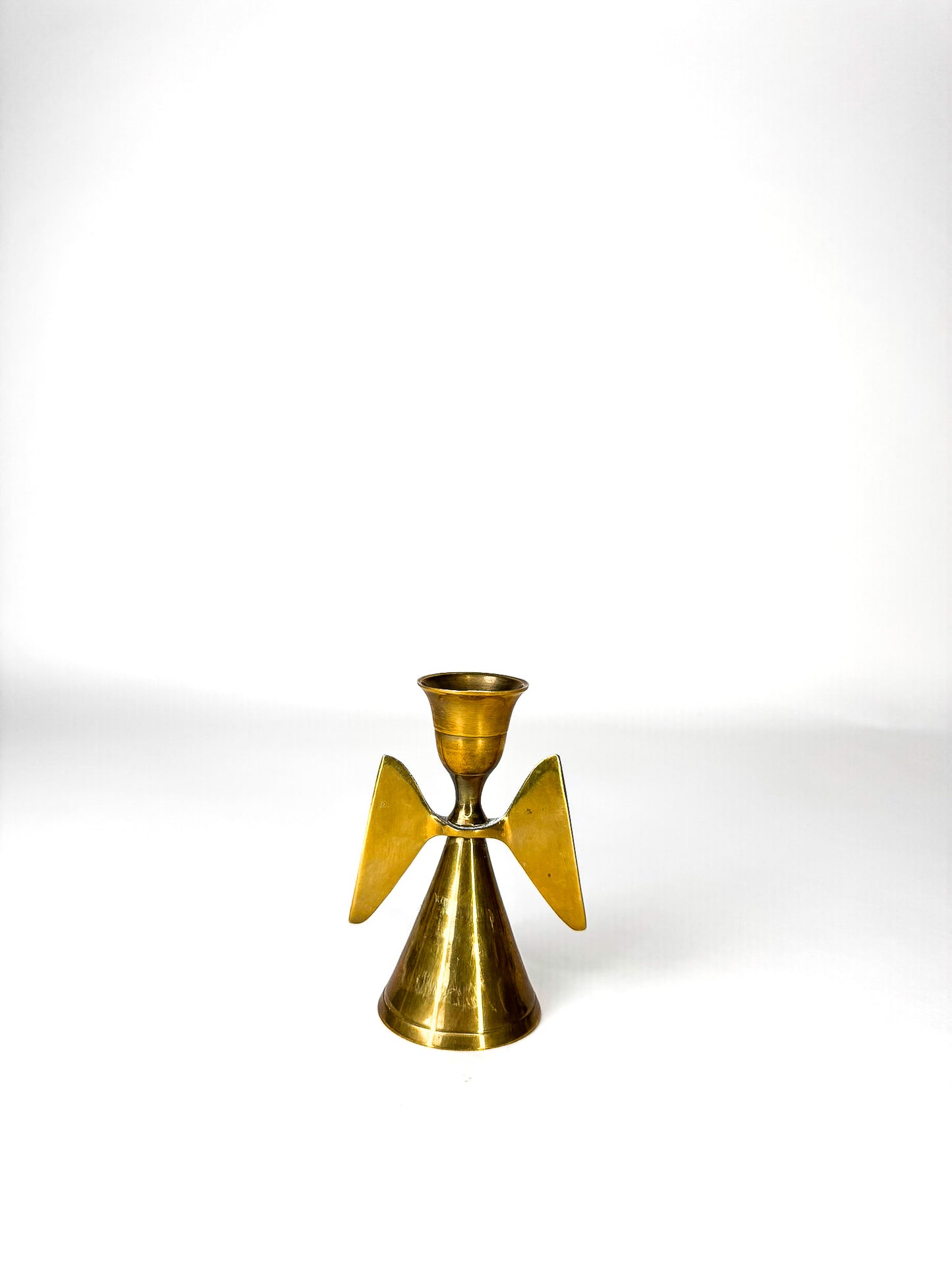 Brass Angel Wings Candle Holder