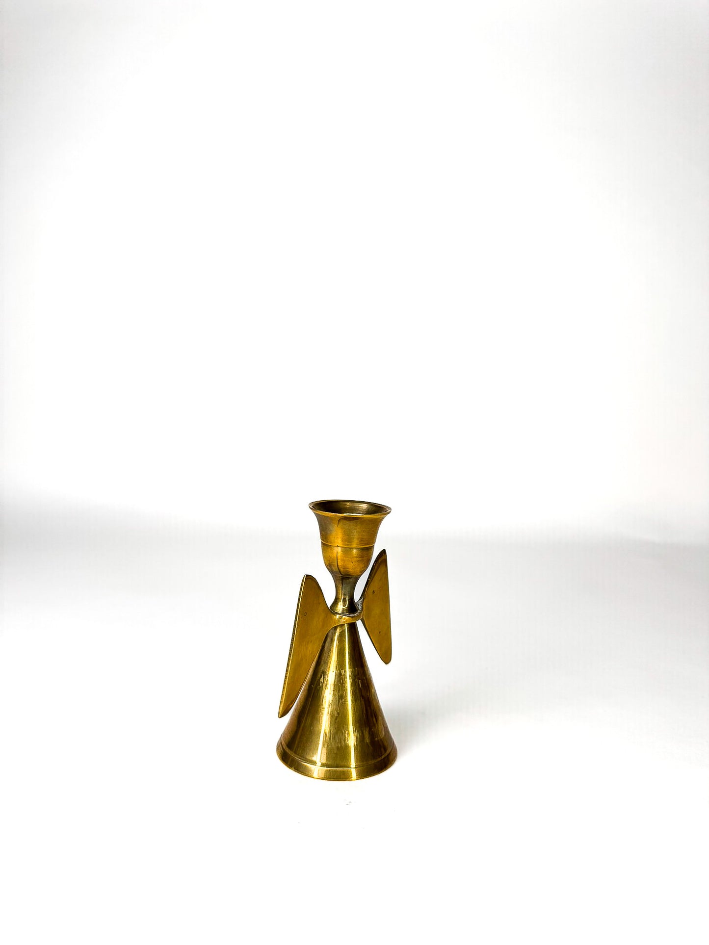 Brass Angel Wings Candle Holder