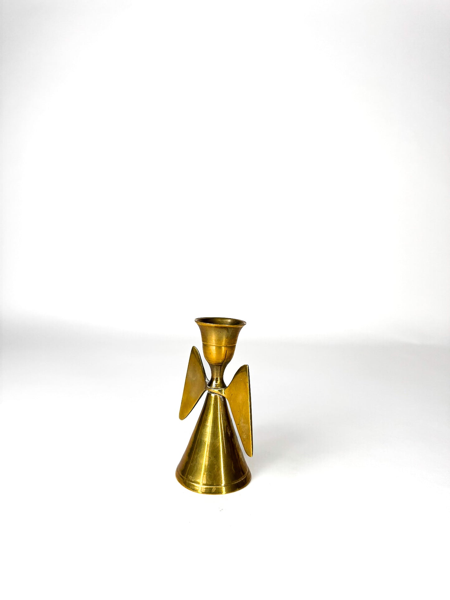 Brass Angel Wings Candle Holder