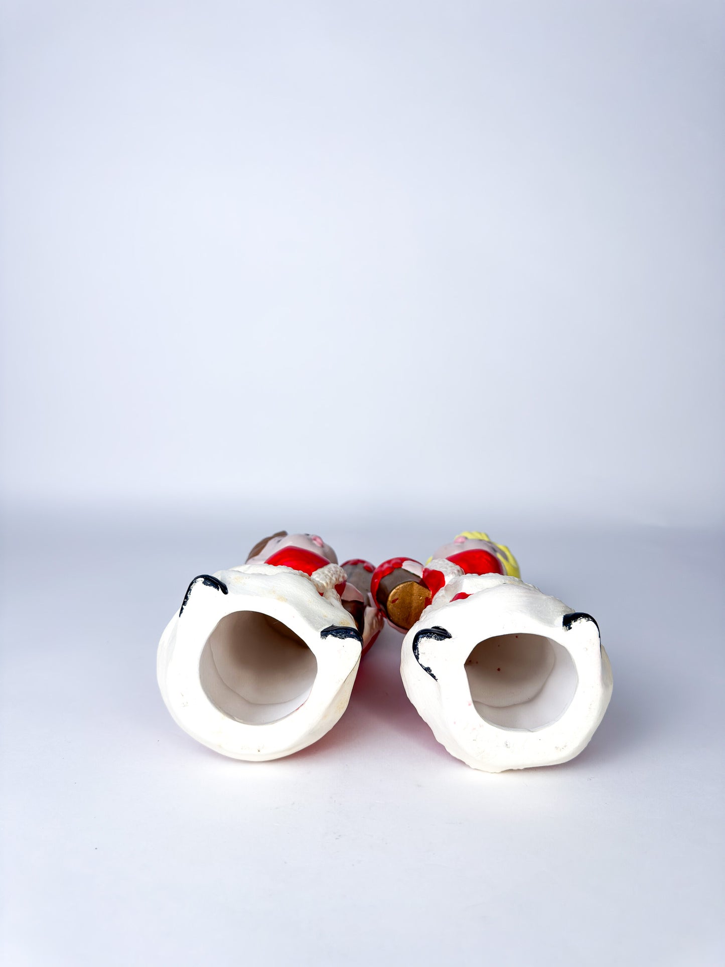 Ceramic Holiday Boy Girl Candle Holders