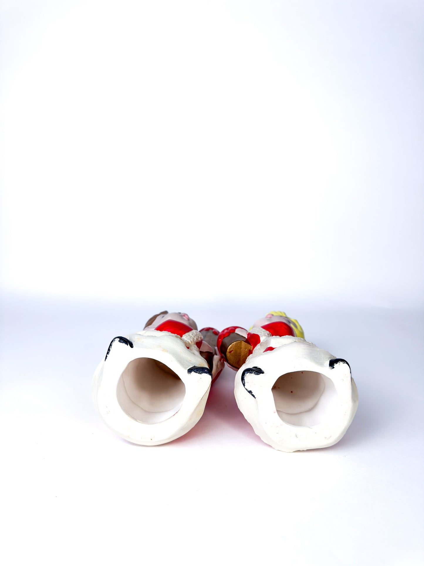 Ceramic Holiday Boy Girl Candle Holders