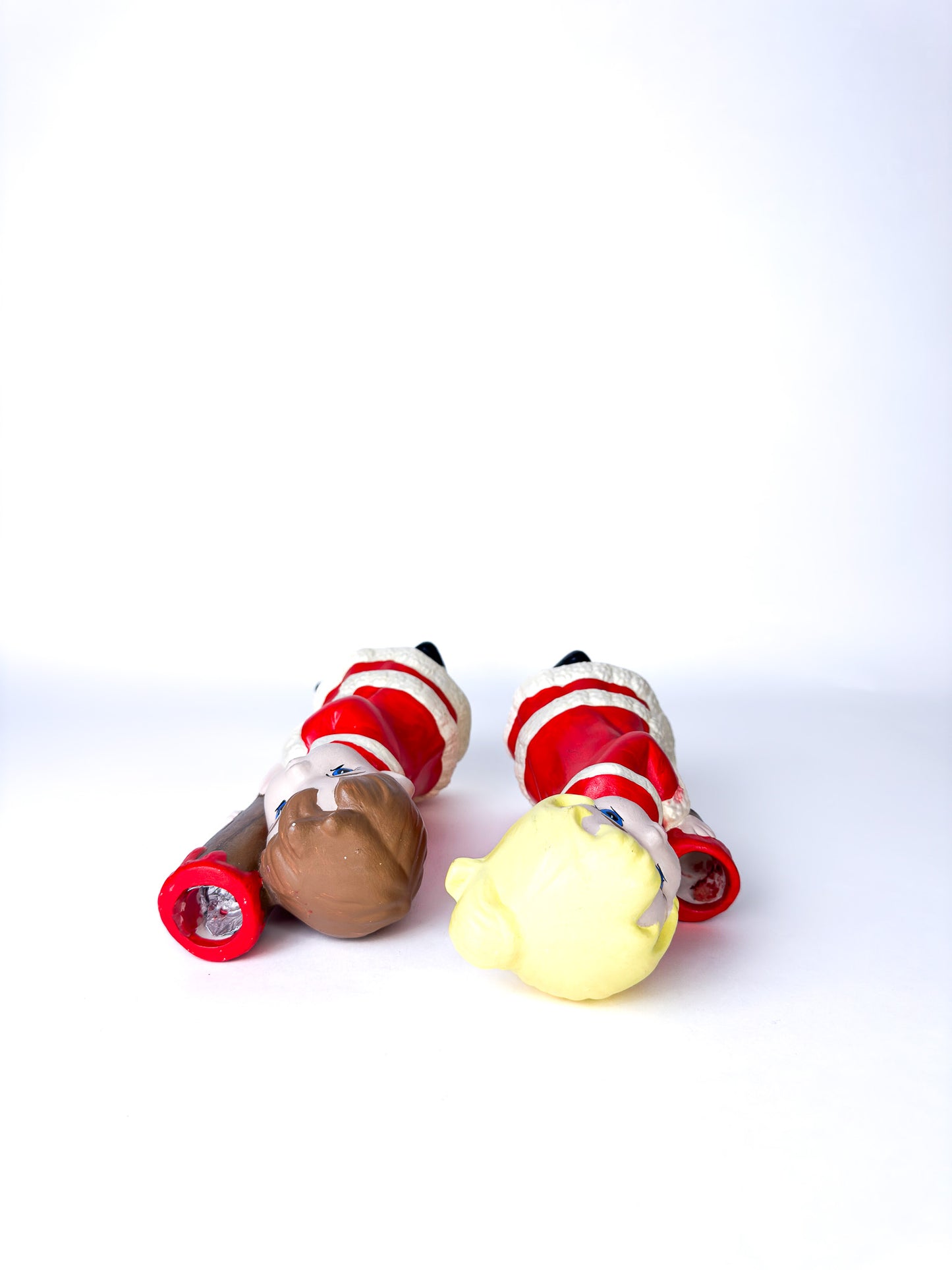 Ceramic Holiday Boy Girl Candle Holders