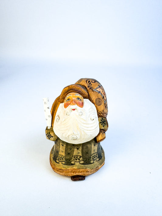 Carved Wooden Santa Folk Art