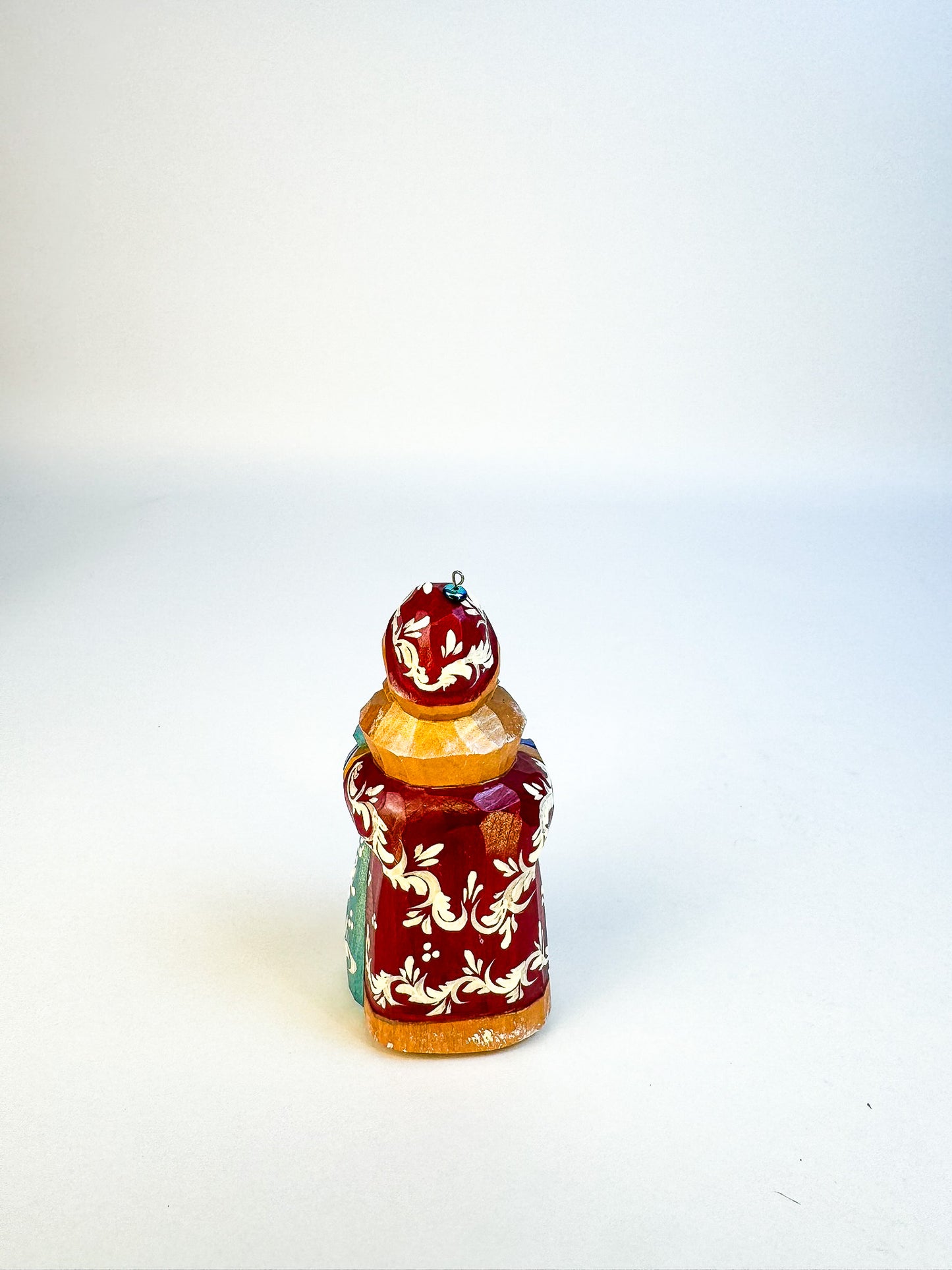 Carved Wooden Santa Folk Art Signed