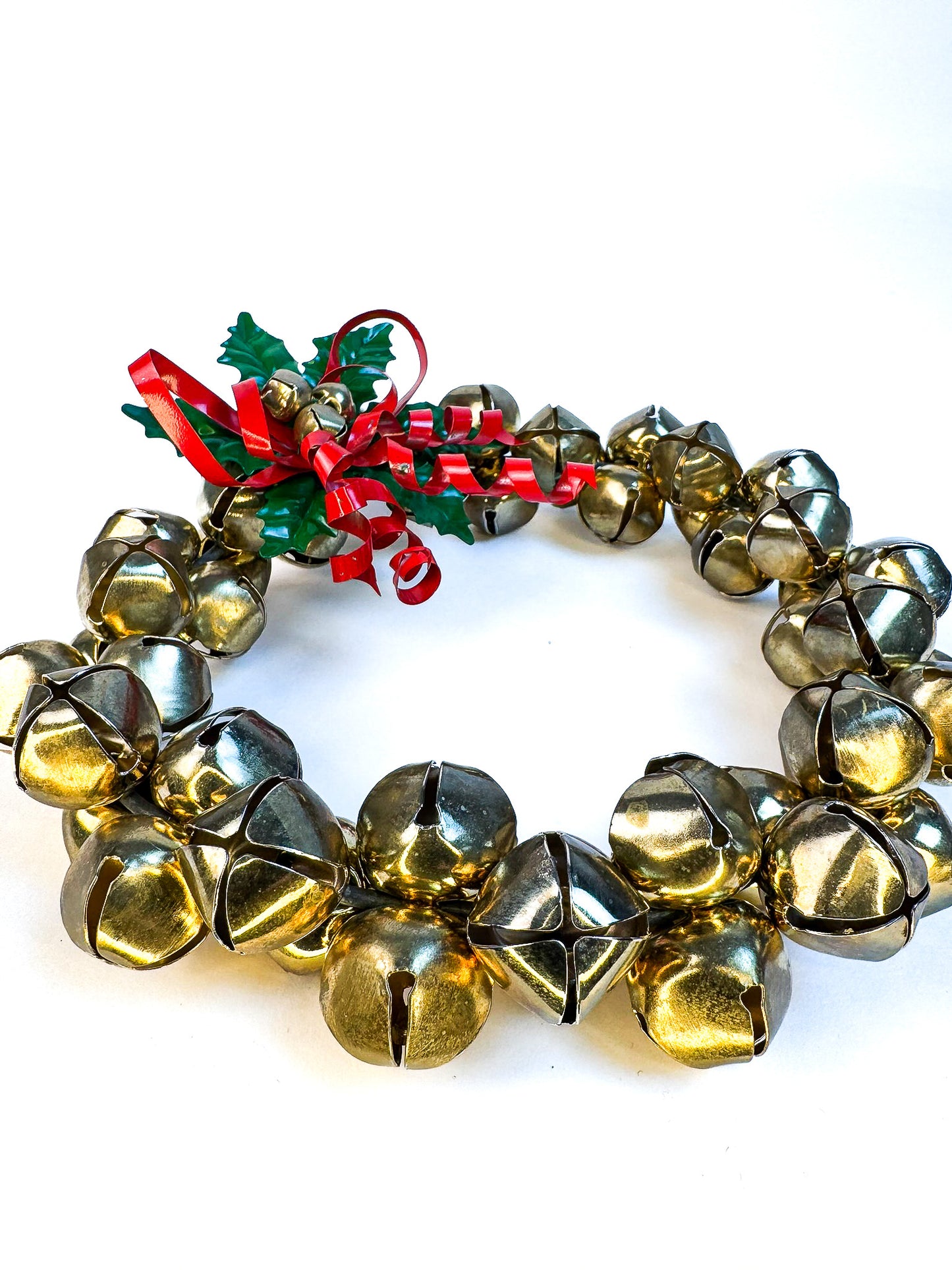 Jingle Bells Wreath with Metal Ribbon
