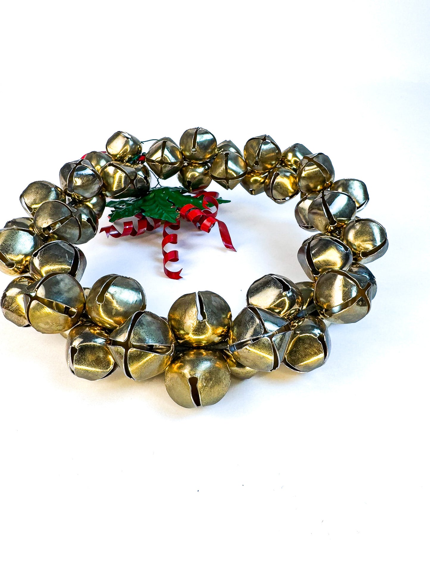 Jingle Bells Wreath with Metal Ribbon