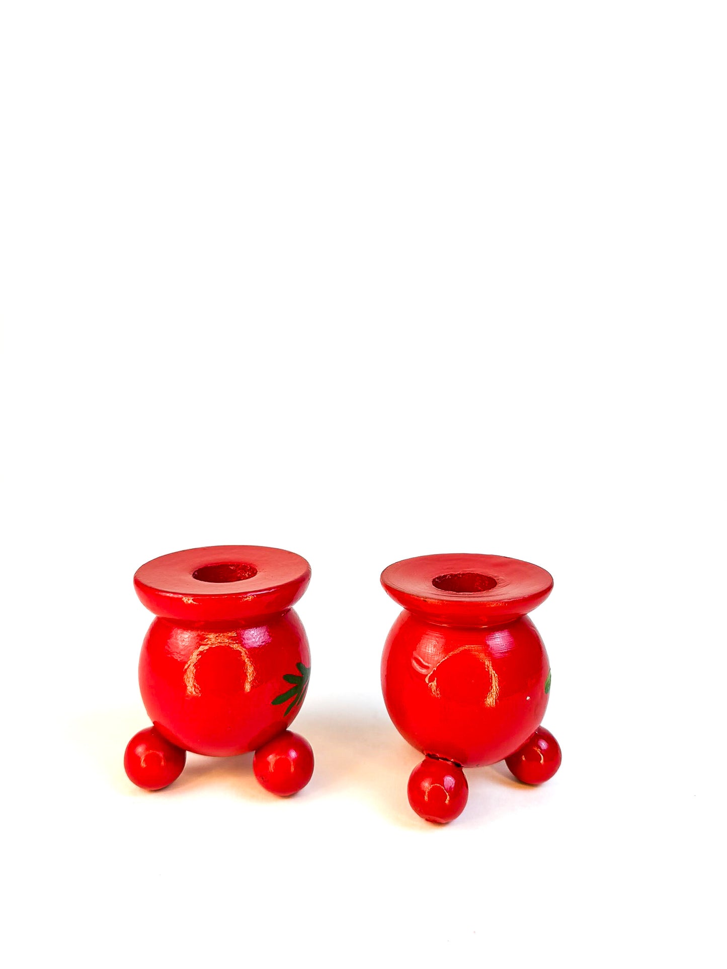 Swedish Hand-painted Candle Holders (2)