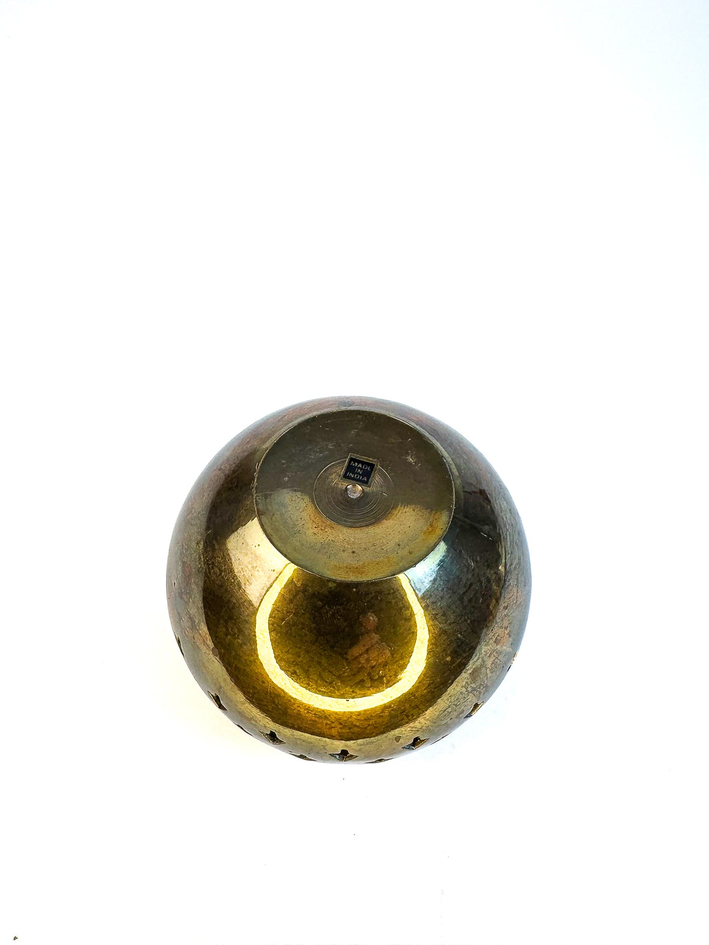 Brass Votive Candle Holder Christmas Tree Cut Outs