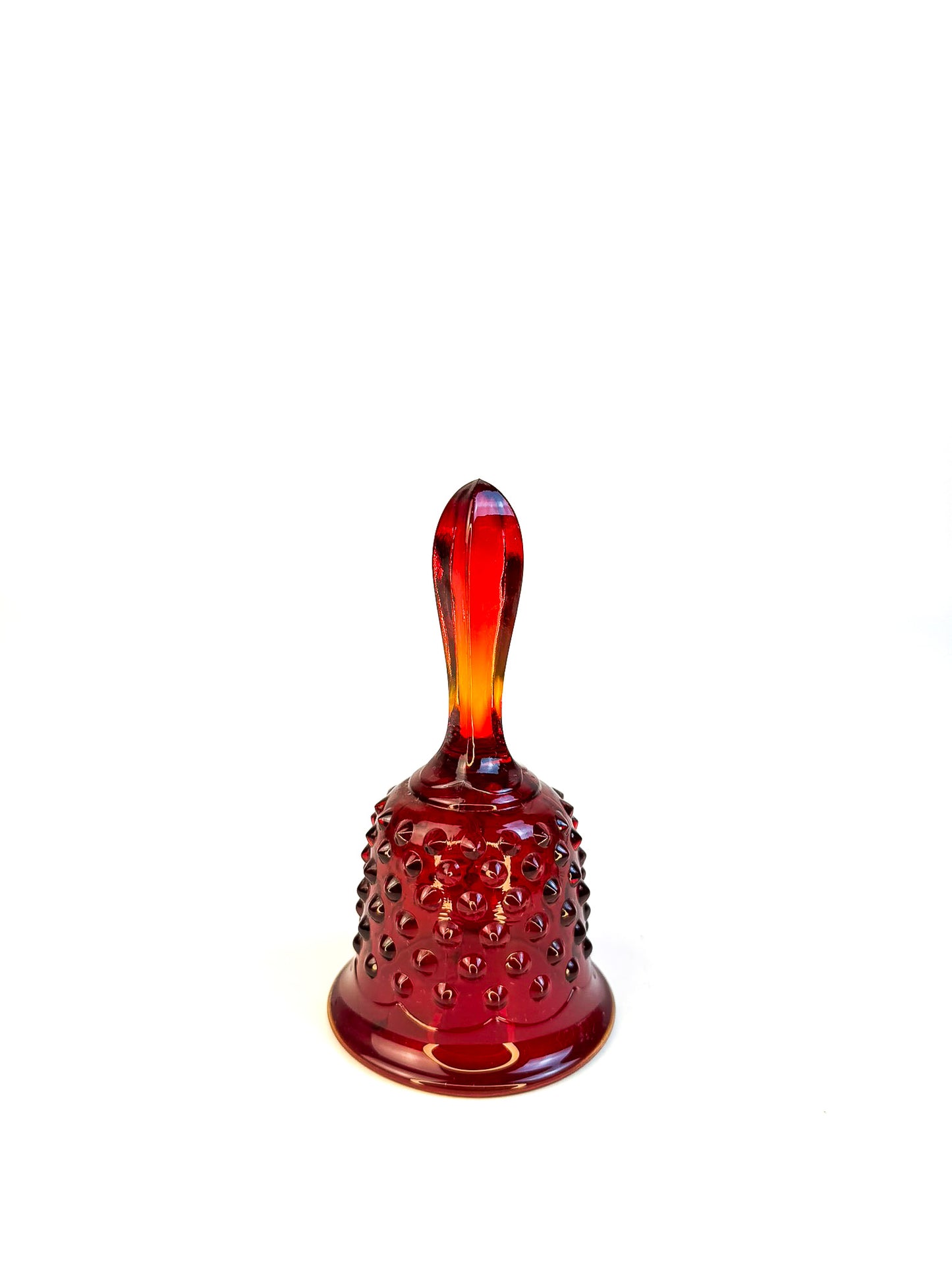 Fenton Red Hobnail Glass Bell