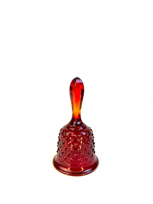 Fenton Red Hobnail Glass Bell