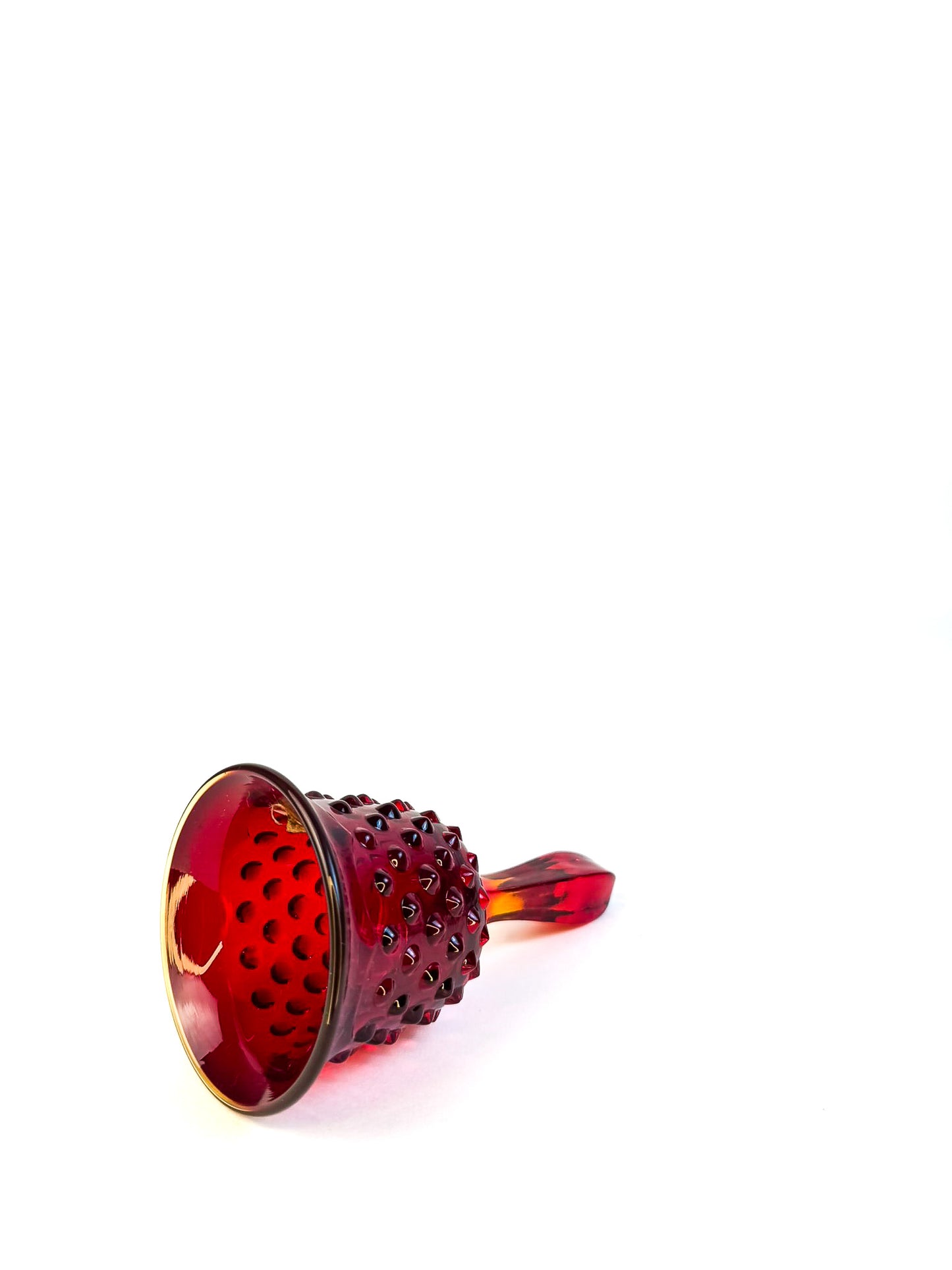 Fenton Red Hobnail Glass Bell