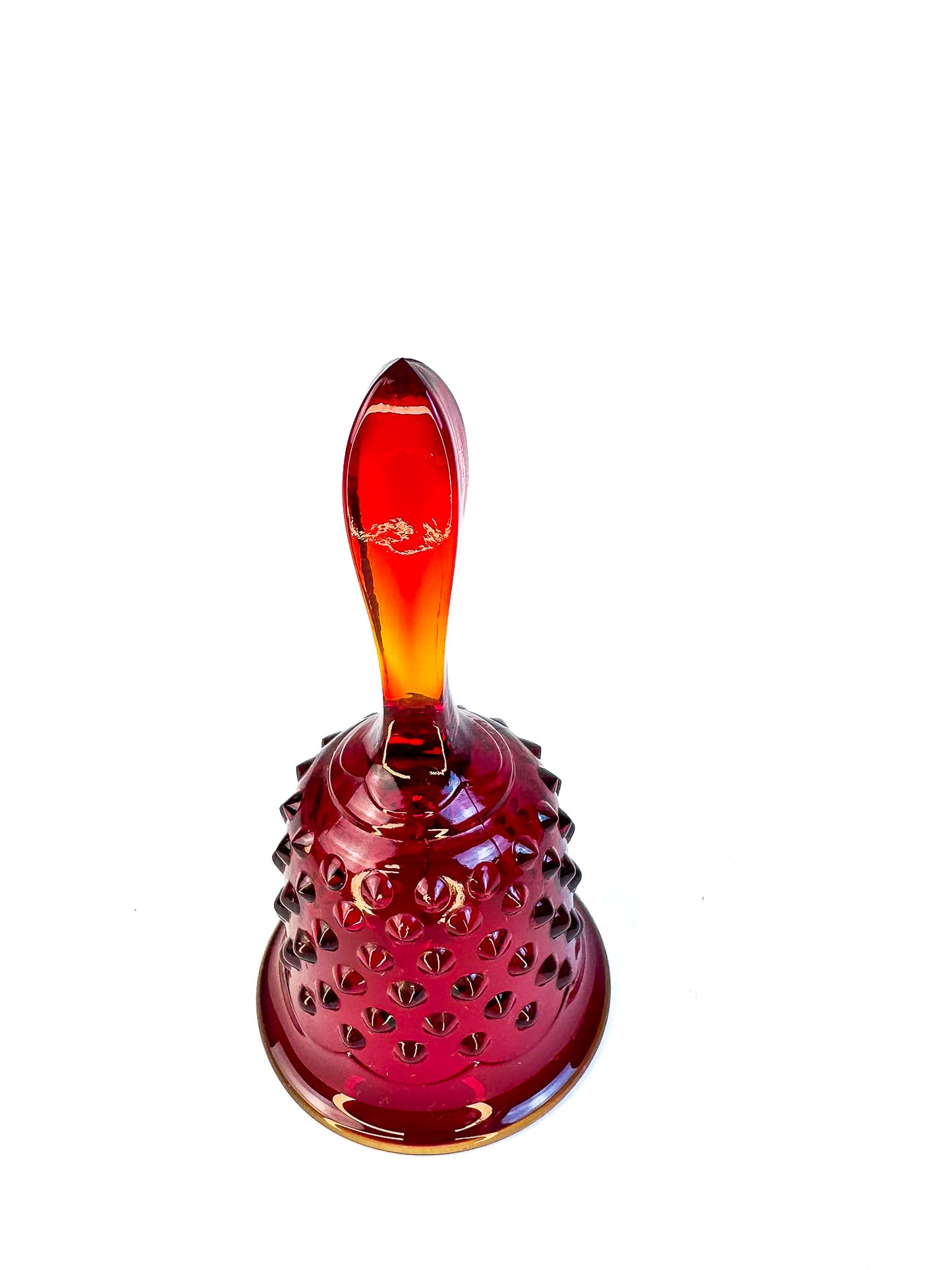 Fenton Red Hobnail Glass Bell