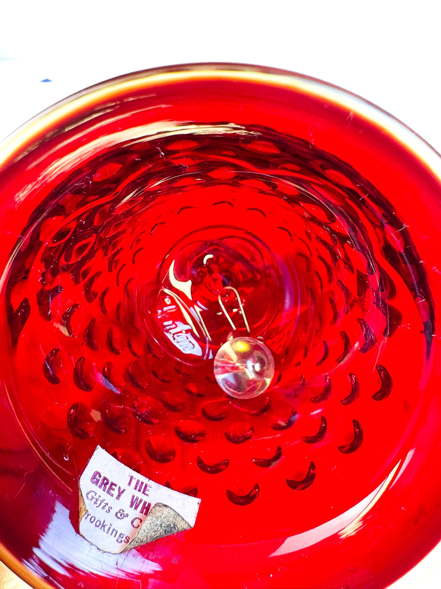 Fenton Red Hobnail Glass Bell