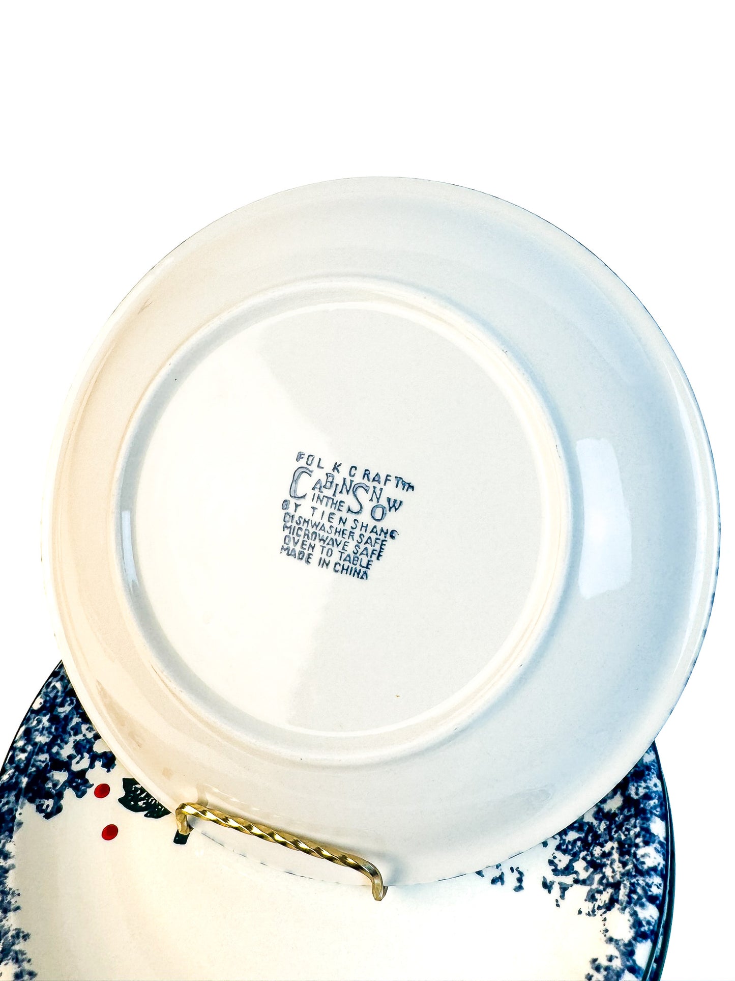 Folk Craft Cabins in the Snow Dinner Plates - Set of 4