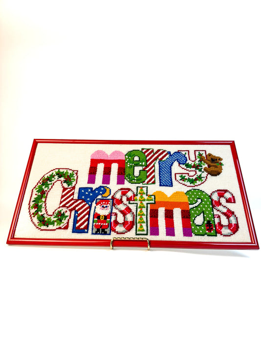 Needlepoint Framed Merry Christmas