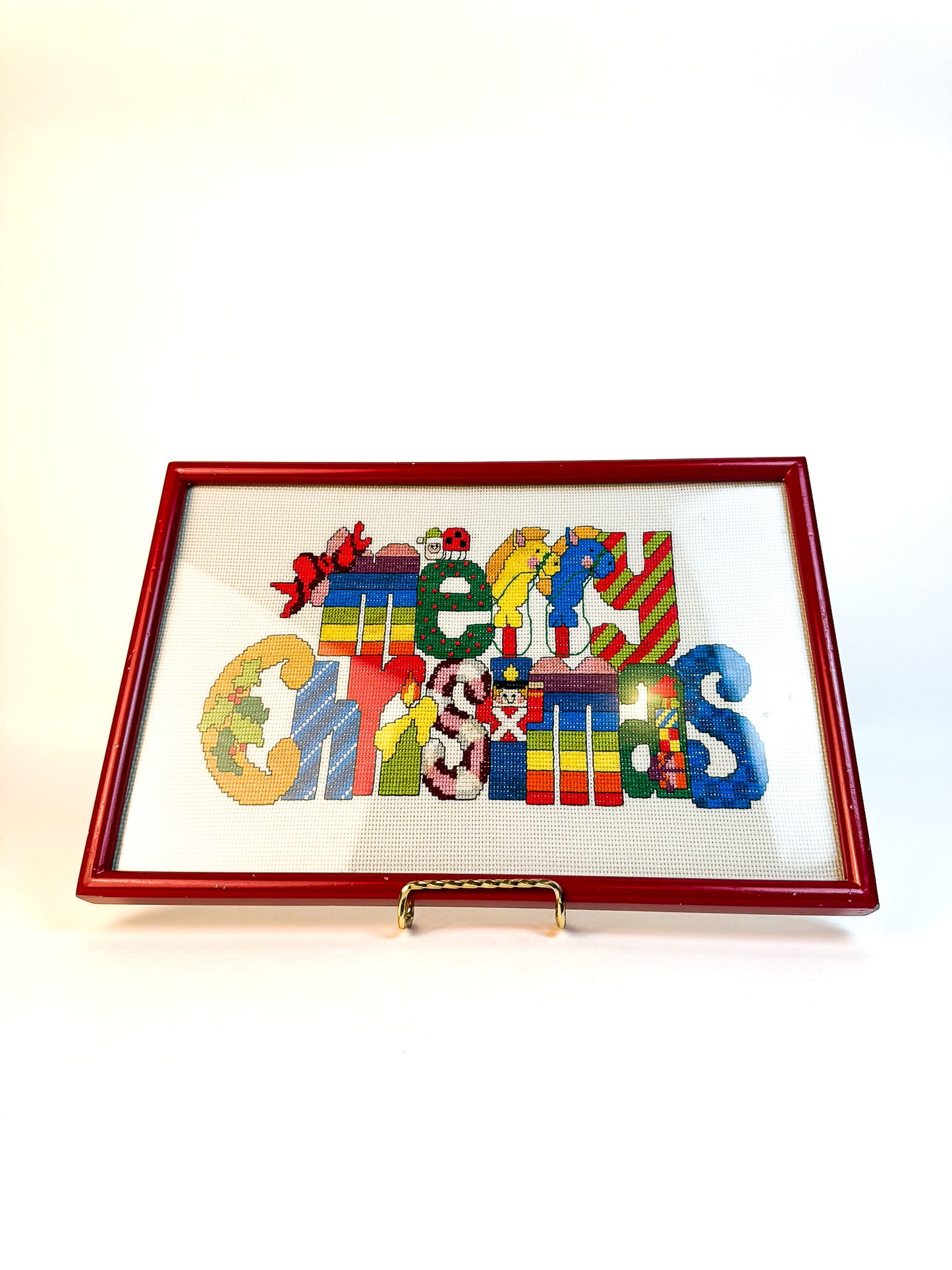 Framed Cross Stich Merry Christmas