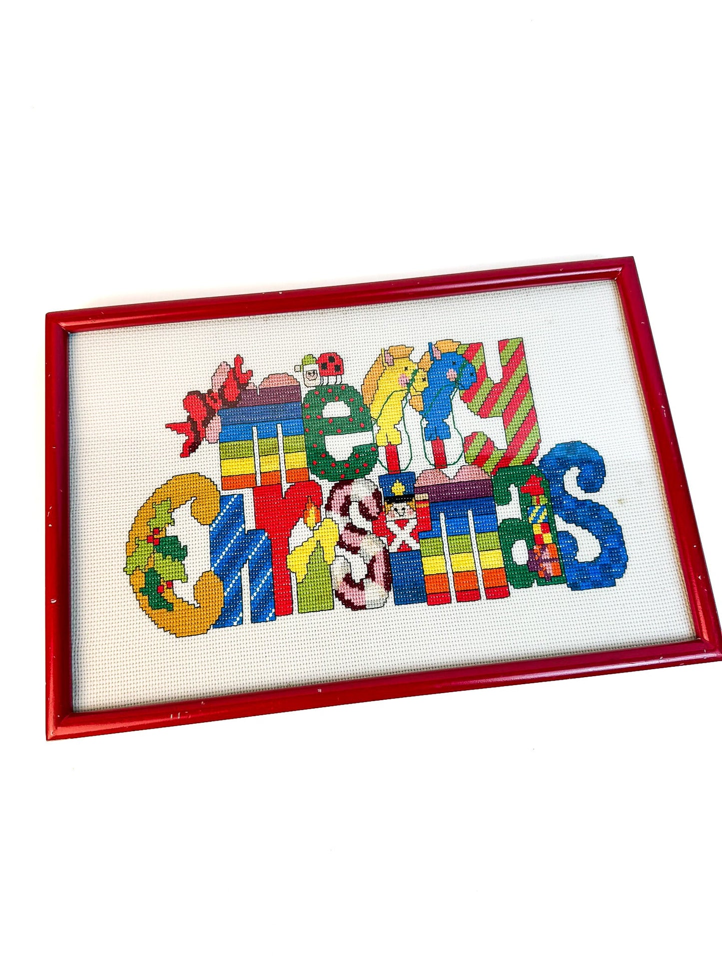 Framed Cross Stich Merry Christmas