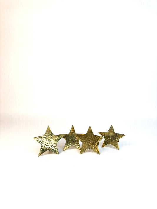 Brass Star Napkin Rings - Set of 4