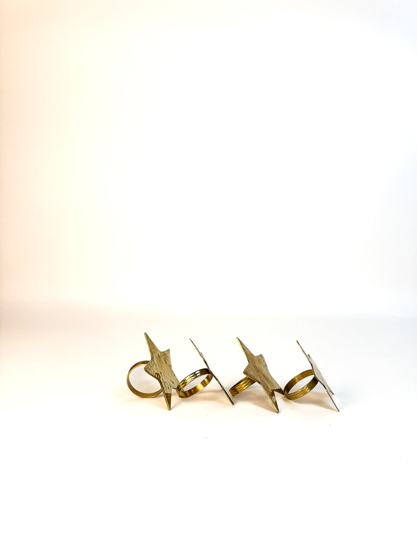 Brass Star Napkin Rings - Set of 4