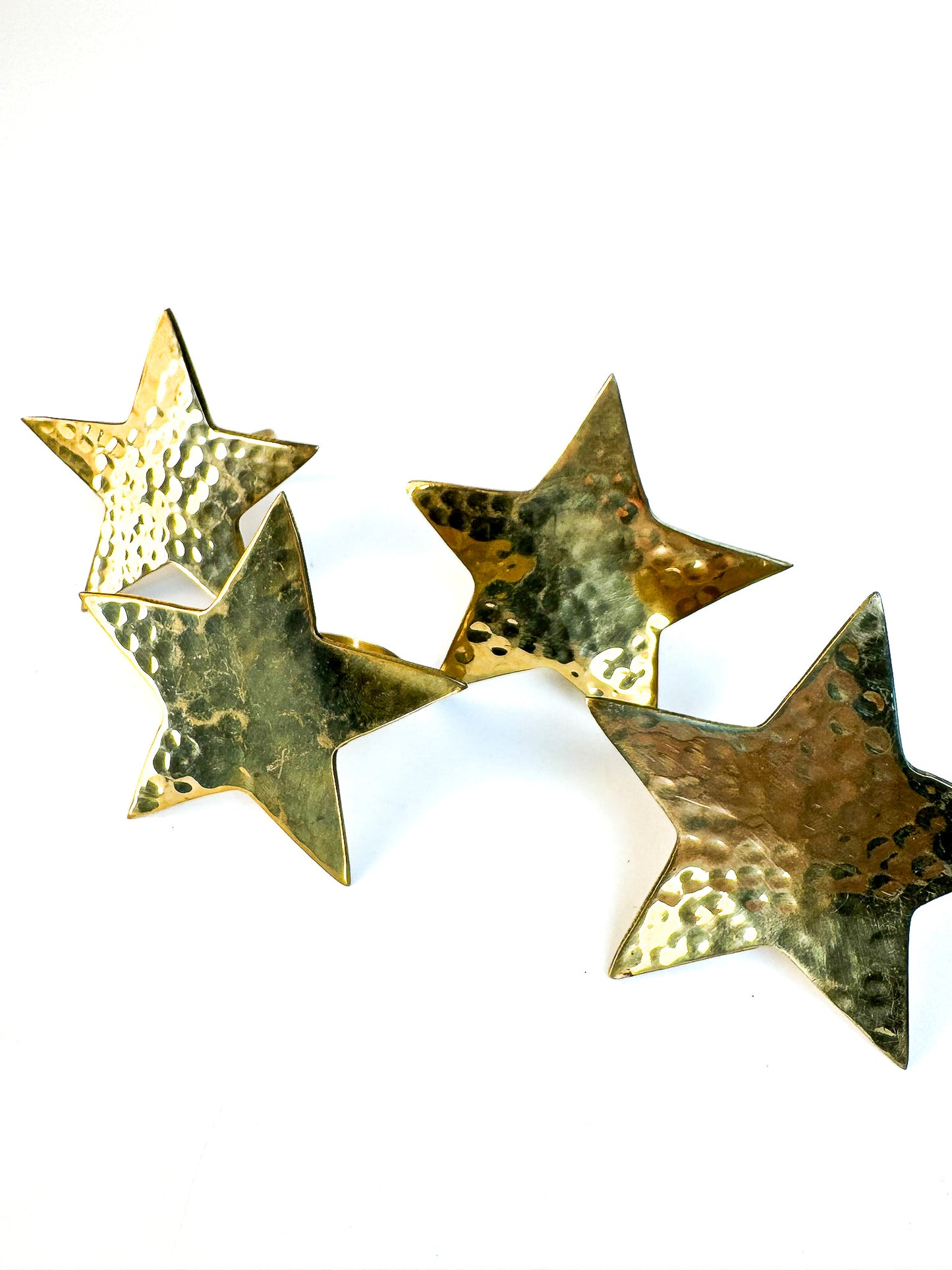 Brass Star Napkin Rings - Set of 4