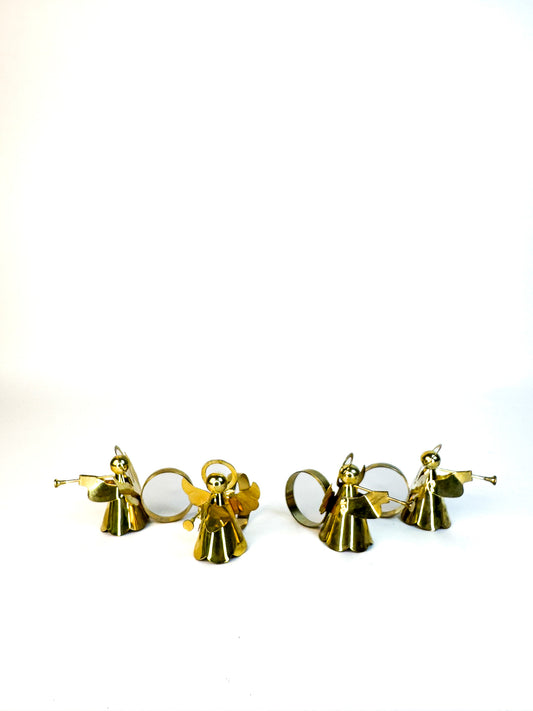 Brass Angel Napkin Rings - Set of 4