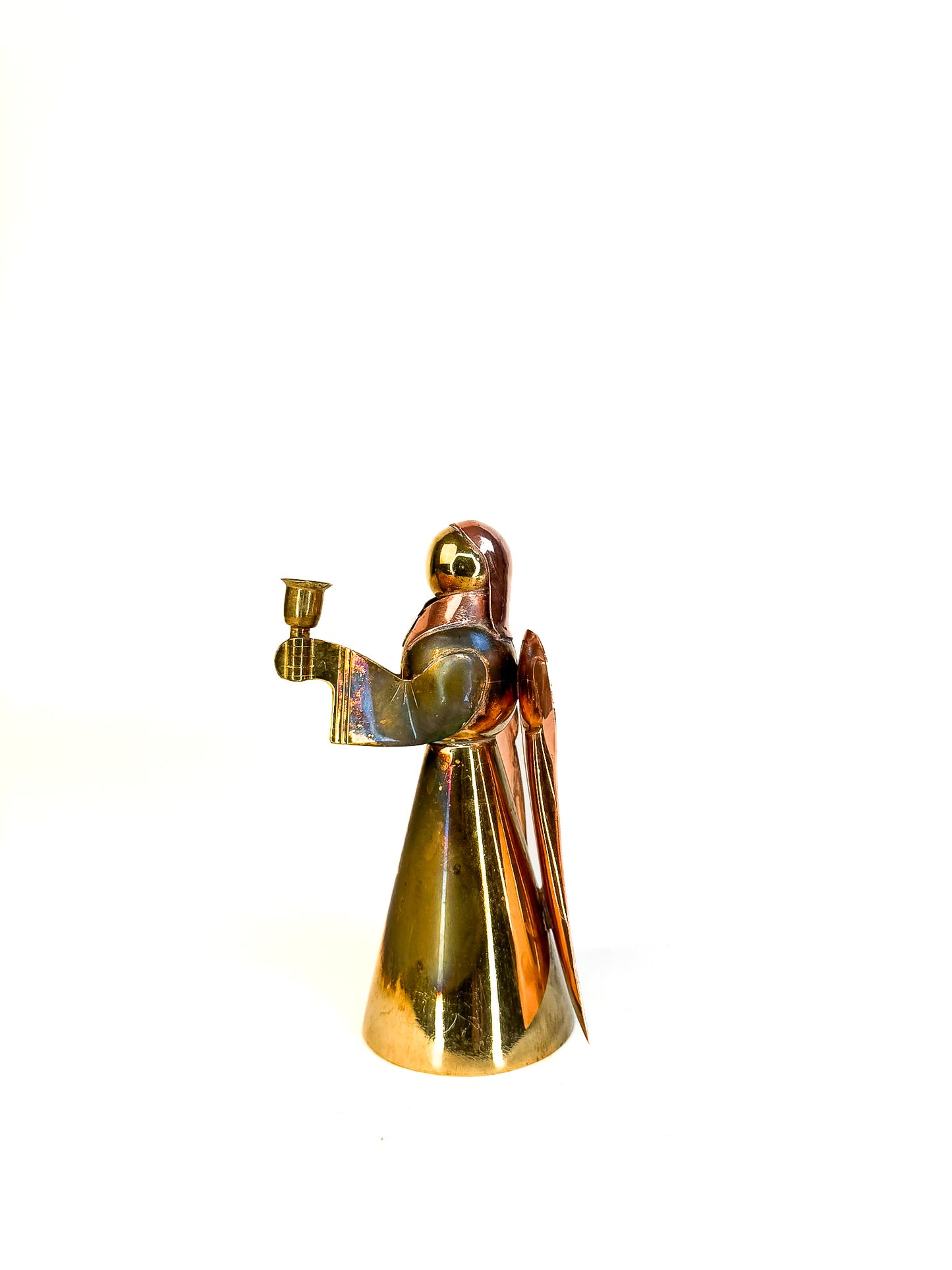 Copper & Brass Angel Candle Holder