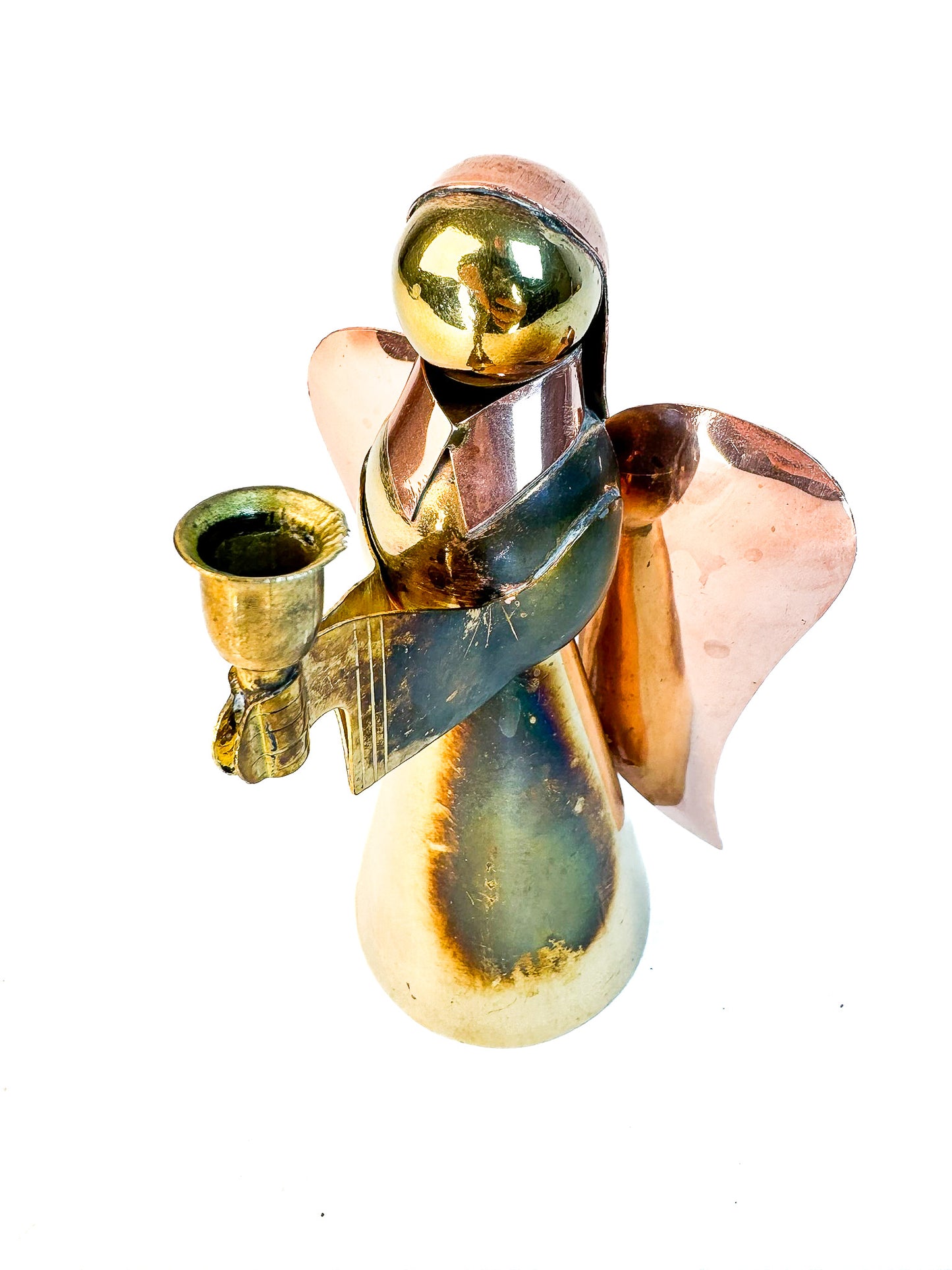 Copper & Brass Angel Candle Holder