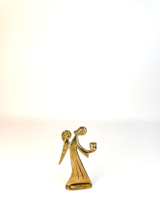 Small Brass Angel Candle Holder