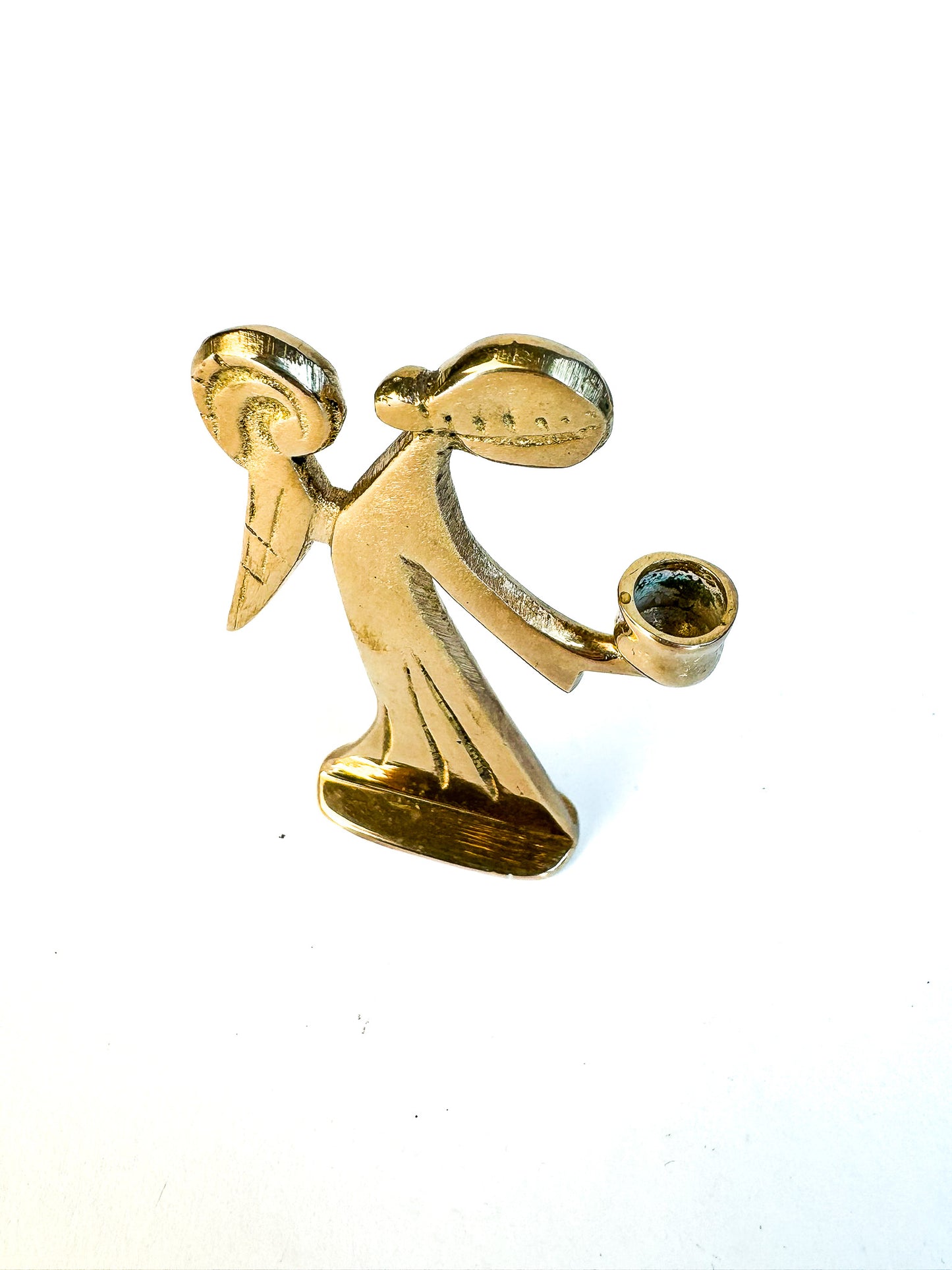 Small Brass Angel Candle Holder