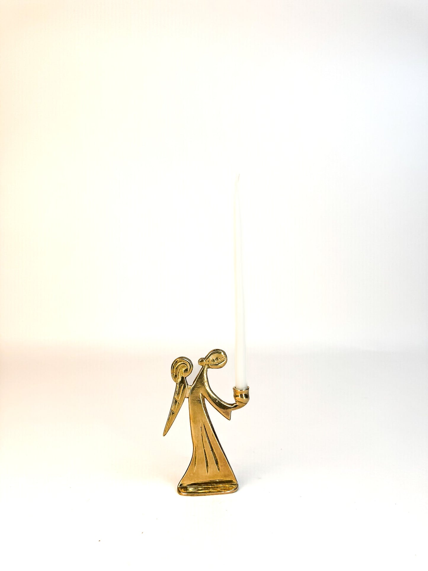 Small Brass Angel Candle Holder
