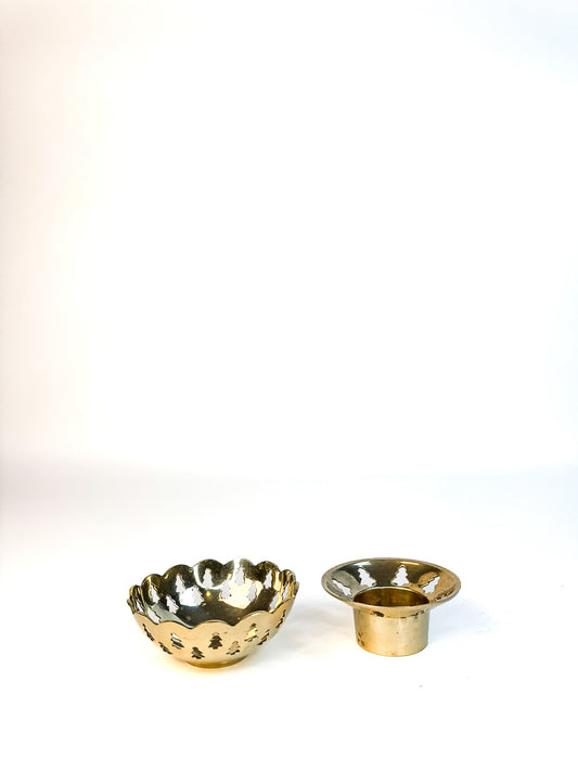 Brass Tree Cut Outs Votive Candle Holders - set of 2