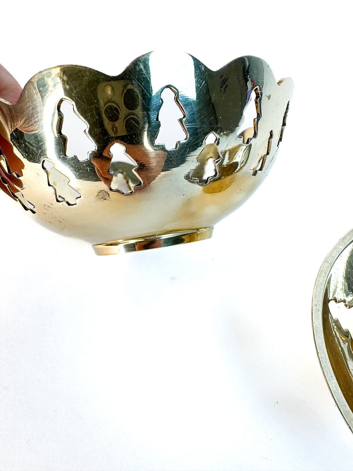 Brass Tree Cut Outs Votive Candle Holders - set of 2