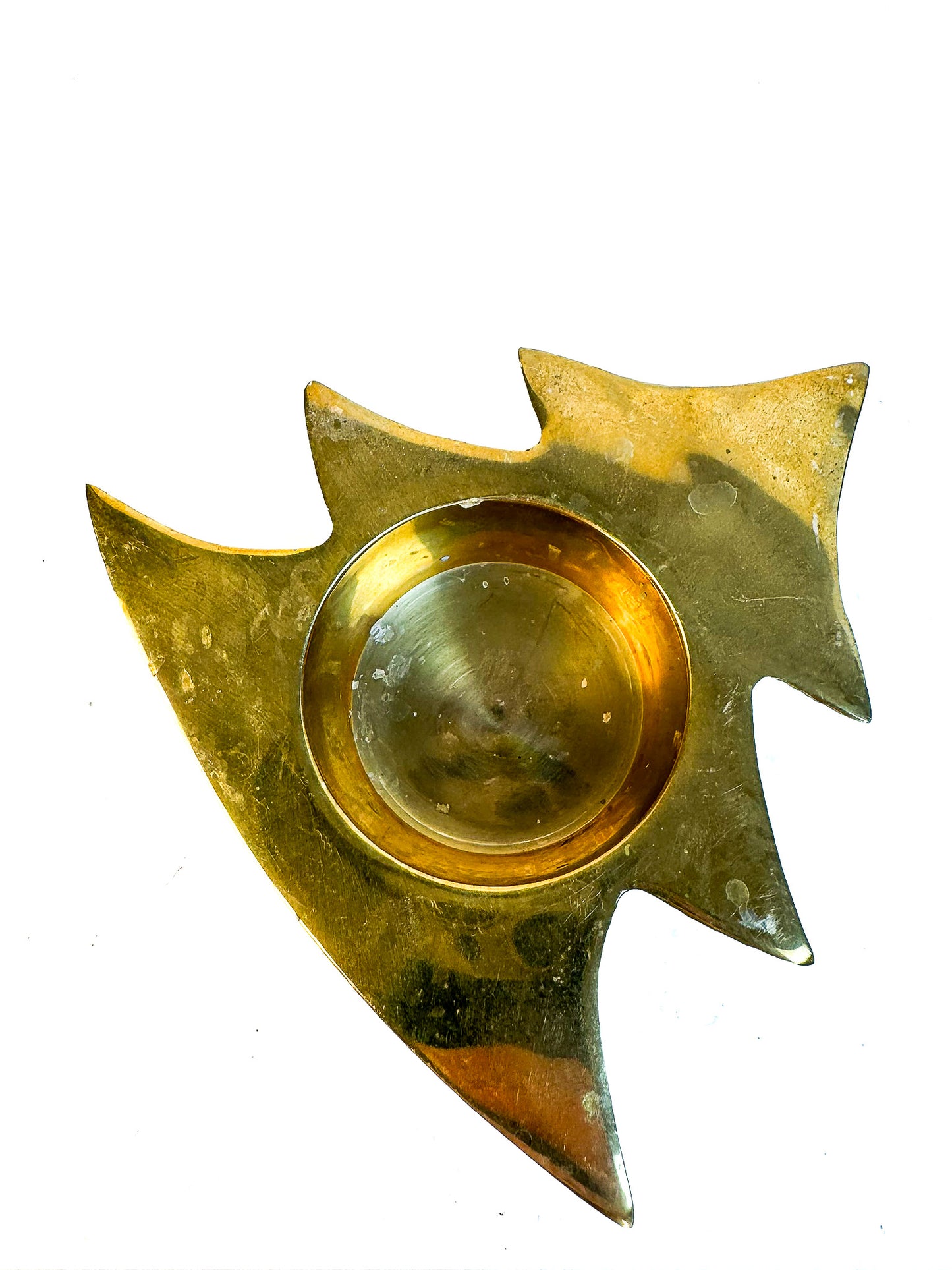 Brass Tree and Star Candle Holders - Set of 2