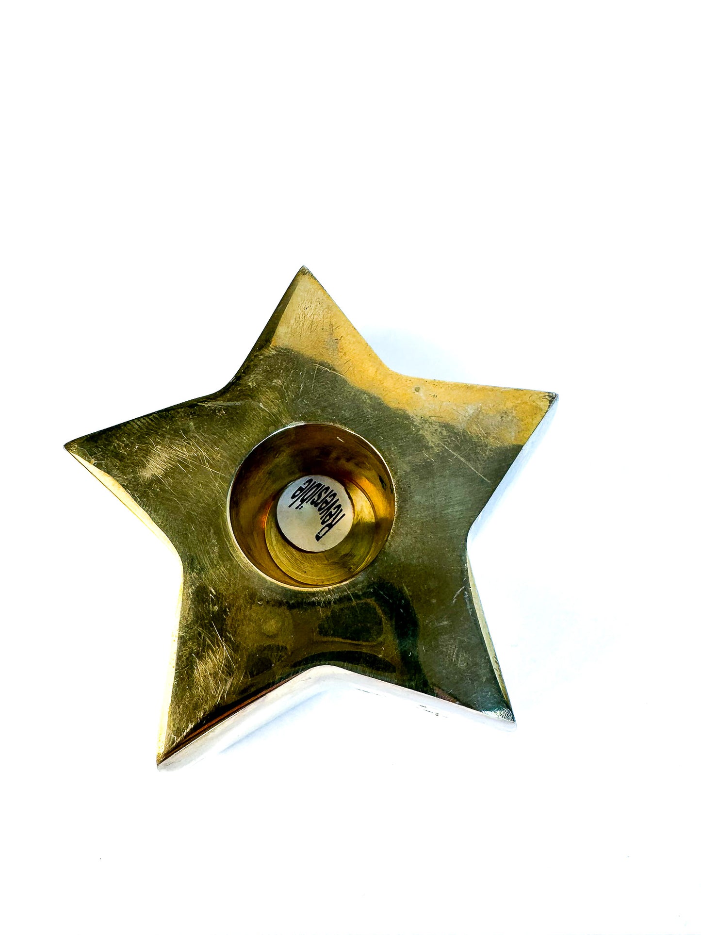 Brass Tree and Star Candle Holders - Set of 2