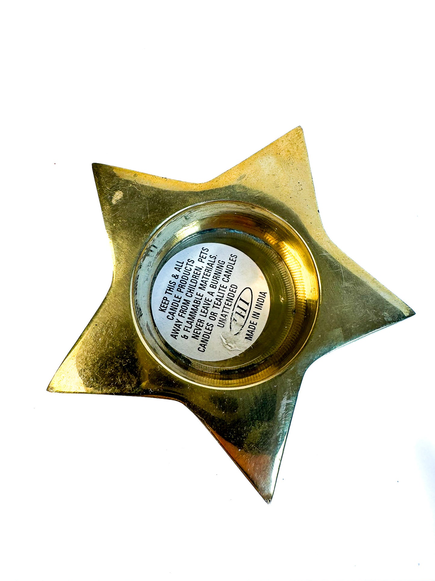 Brass Tree and Star Candle Holders - Set of 2