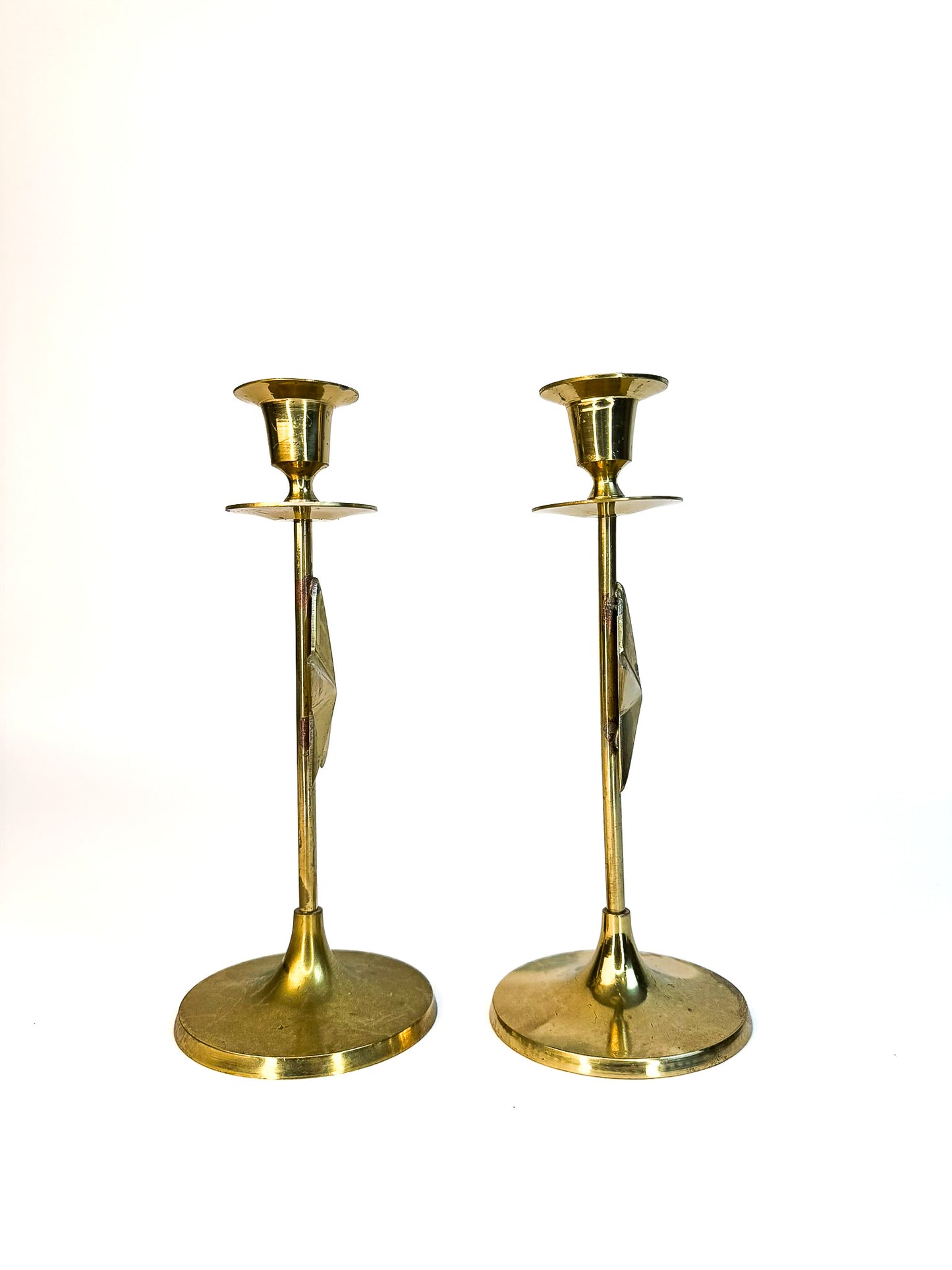Brass Star Candle Holders - Set of 2