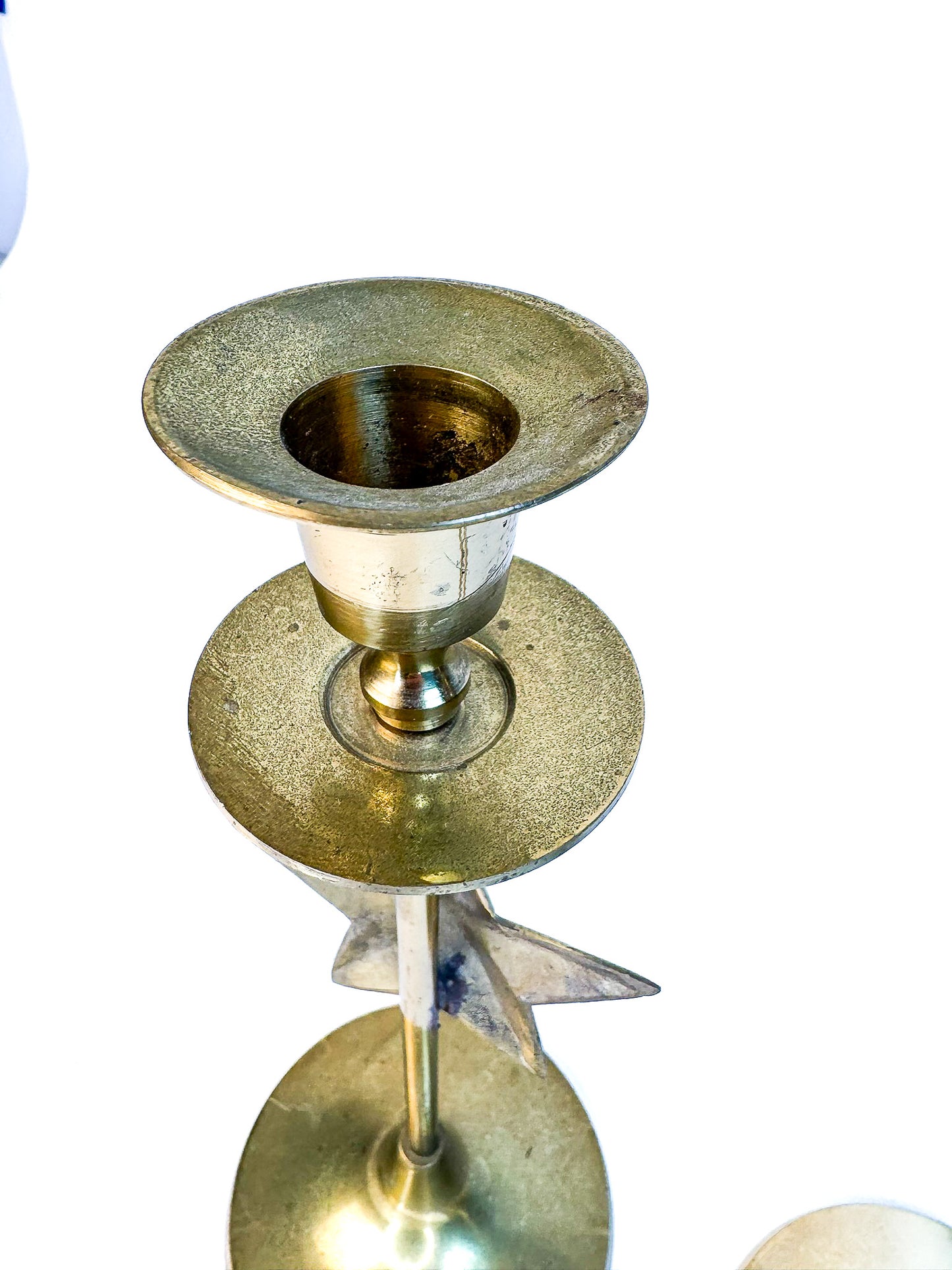 Brass Star Candle Holders - Set of 2