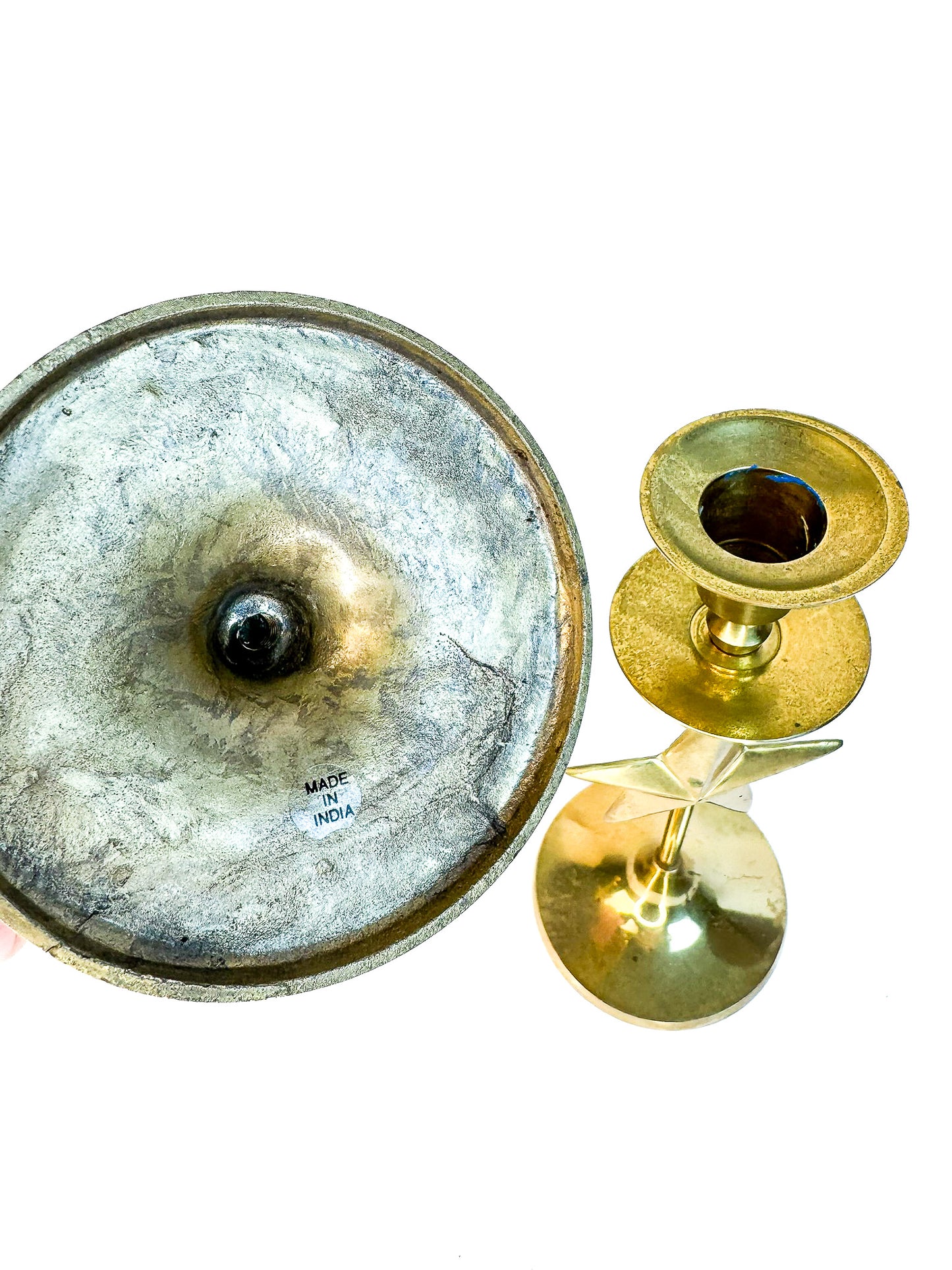 Brass Star Candle Holders - Set of 2