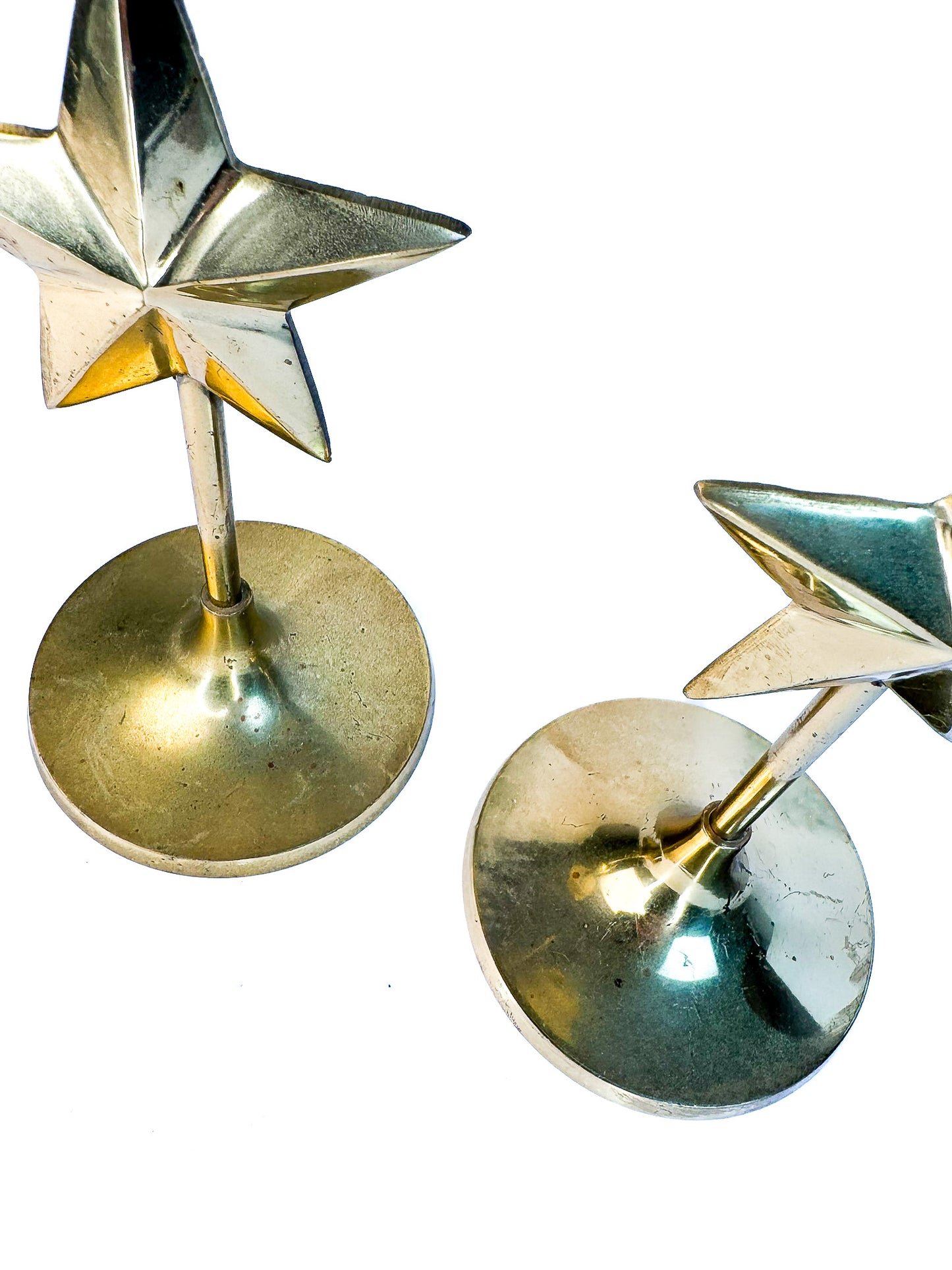Brass Star Candle Holders - Set of 2