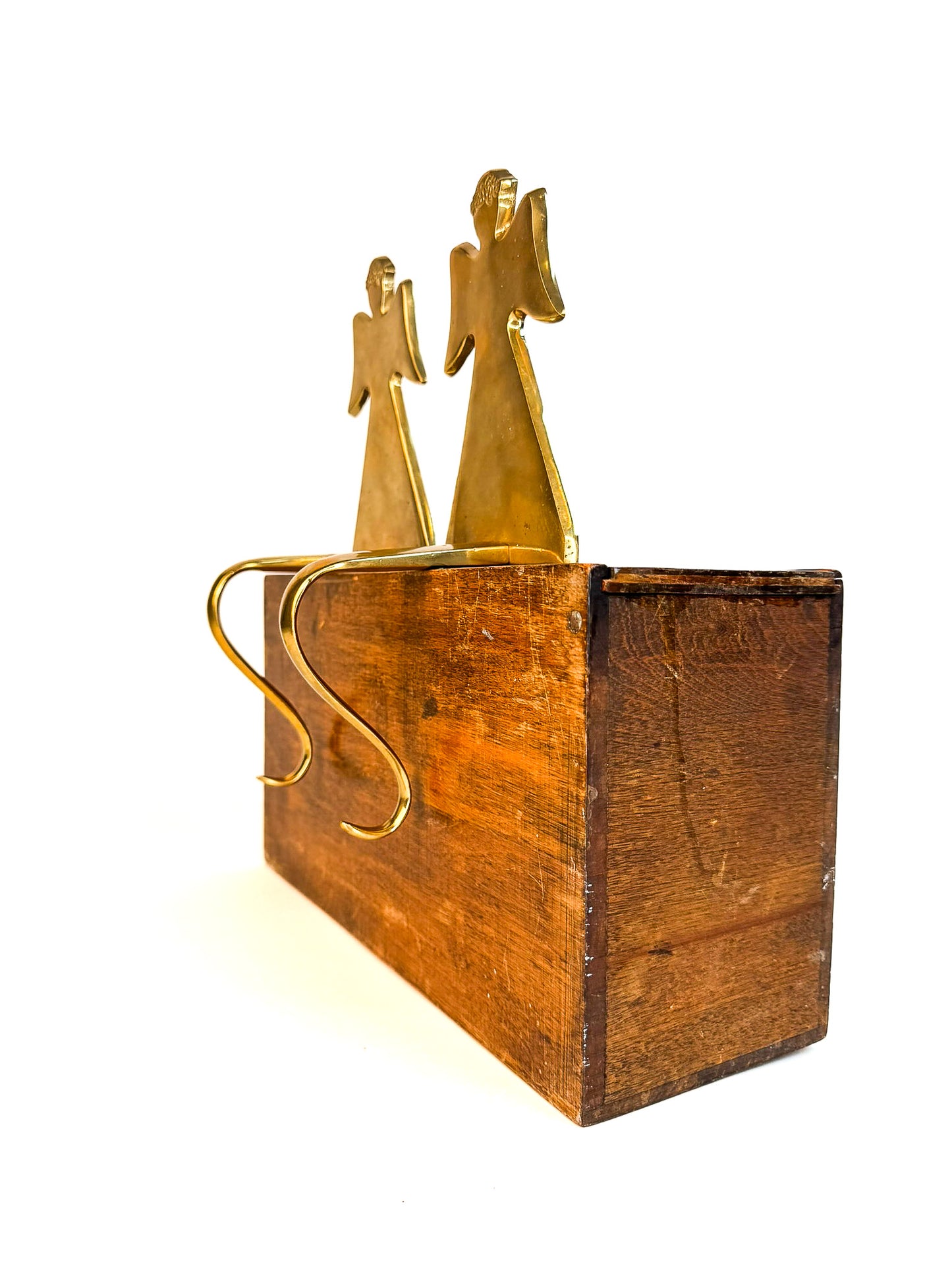 Brass Angel Stocking Hooks - Set of 2