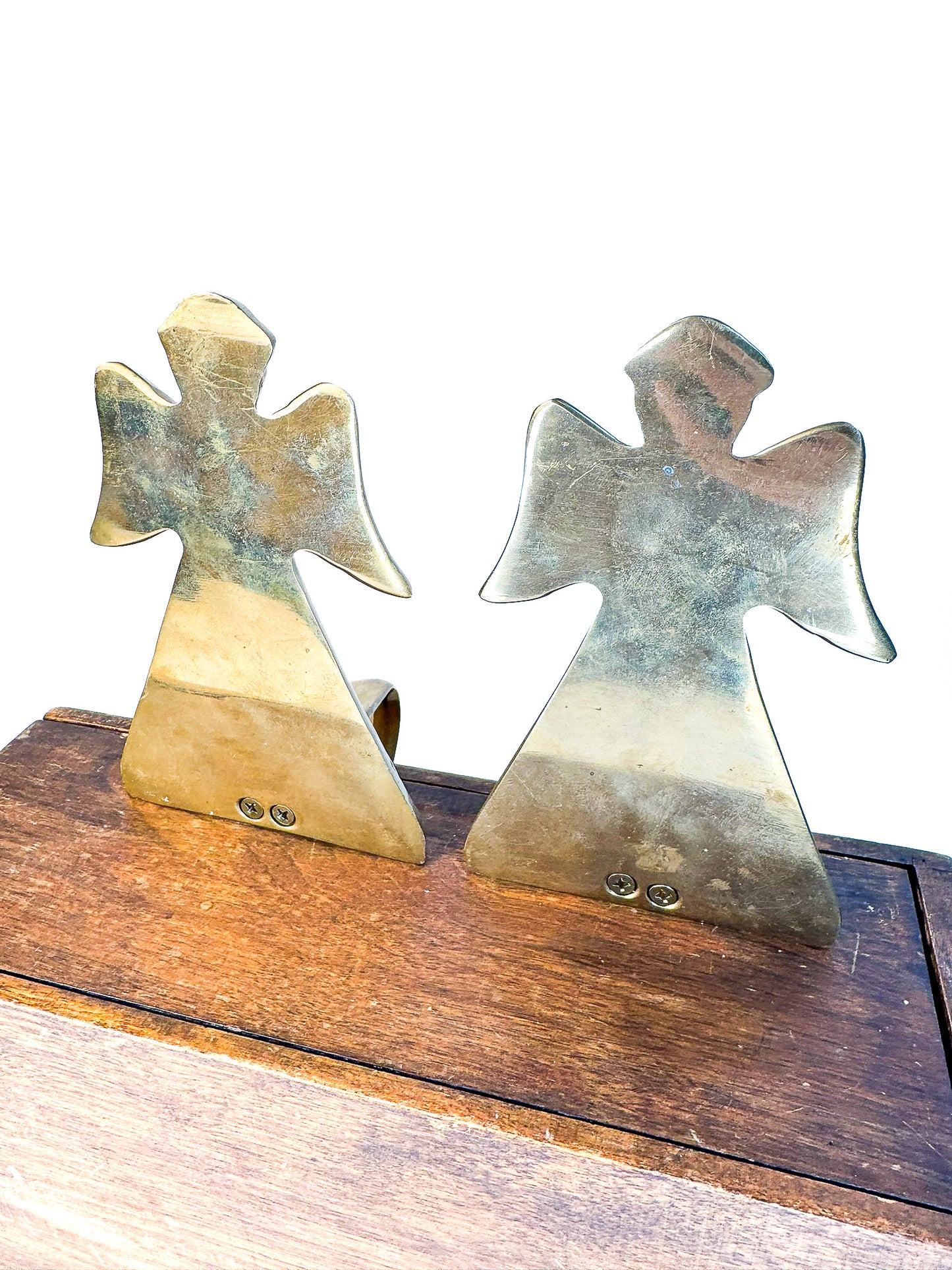 Brass Angel Stocking Hooks - Set of 2