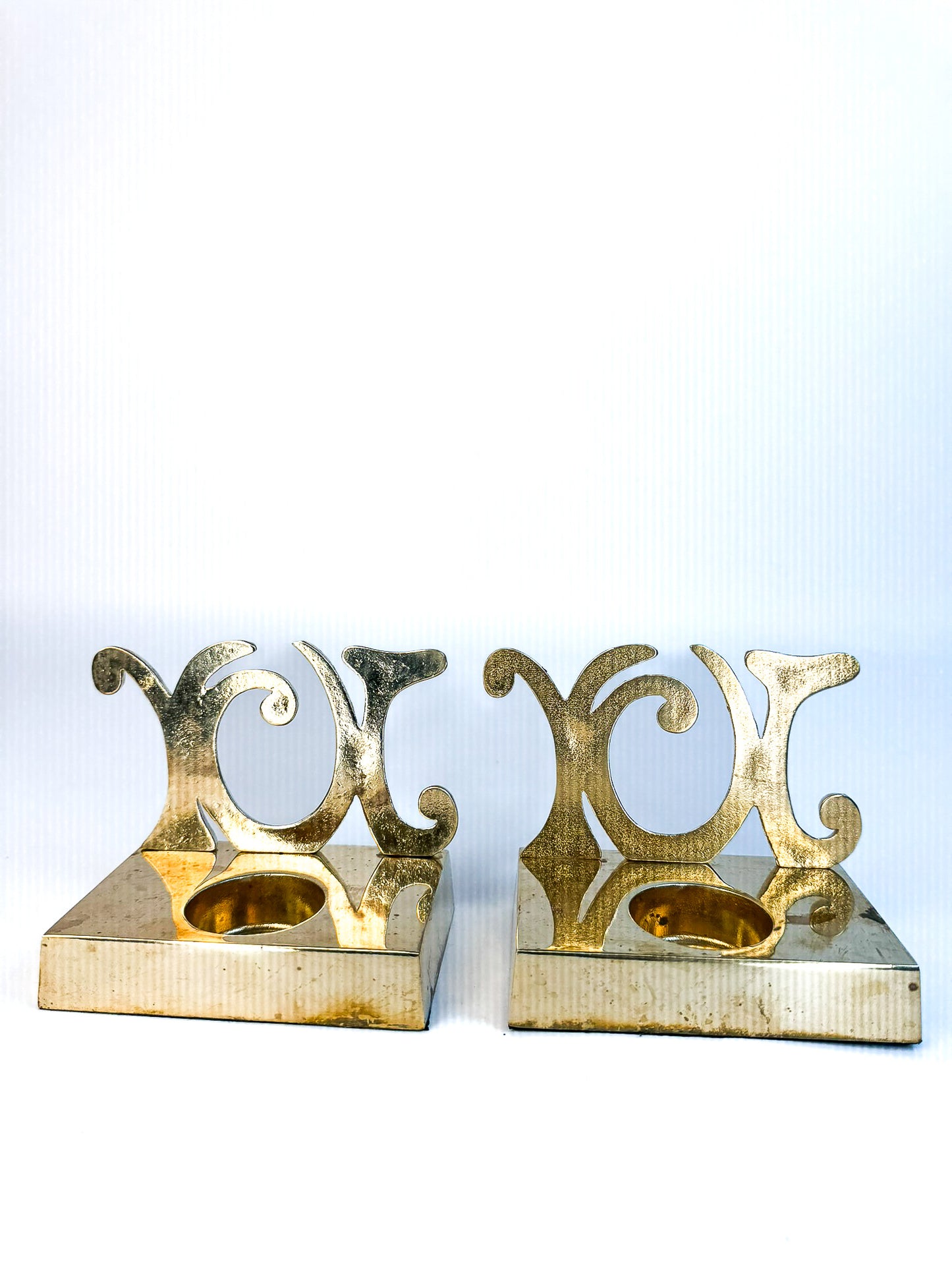Brass Joy Votive Candle Holders - Set of 2