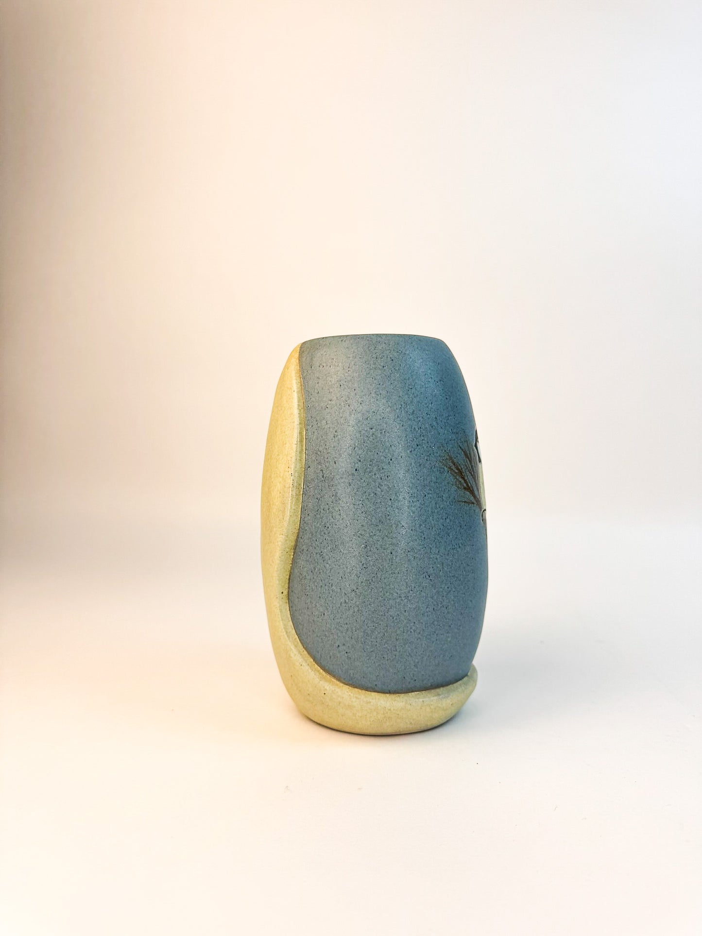 Bird Flower Vase Ceramic Original - Signed by Artist