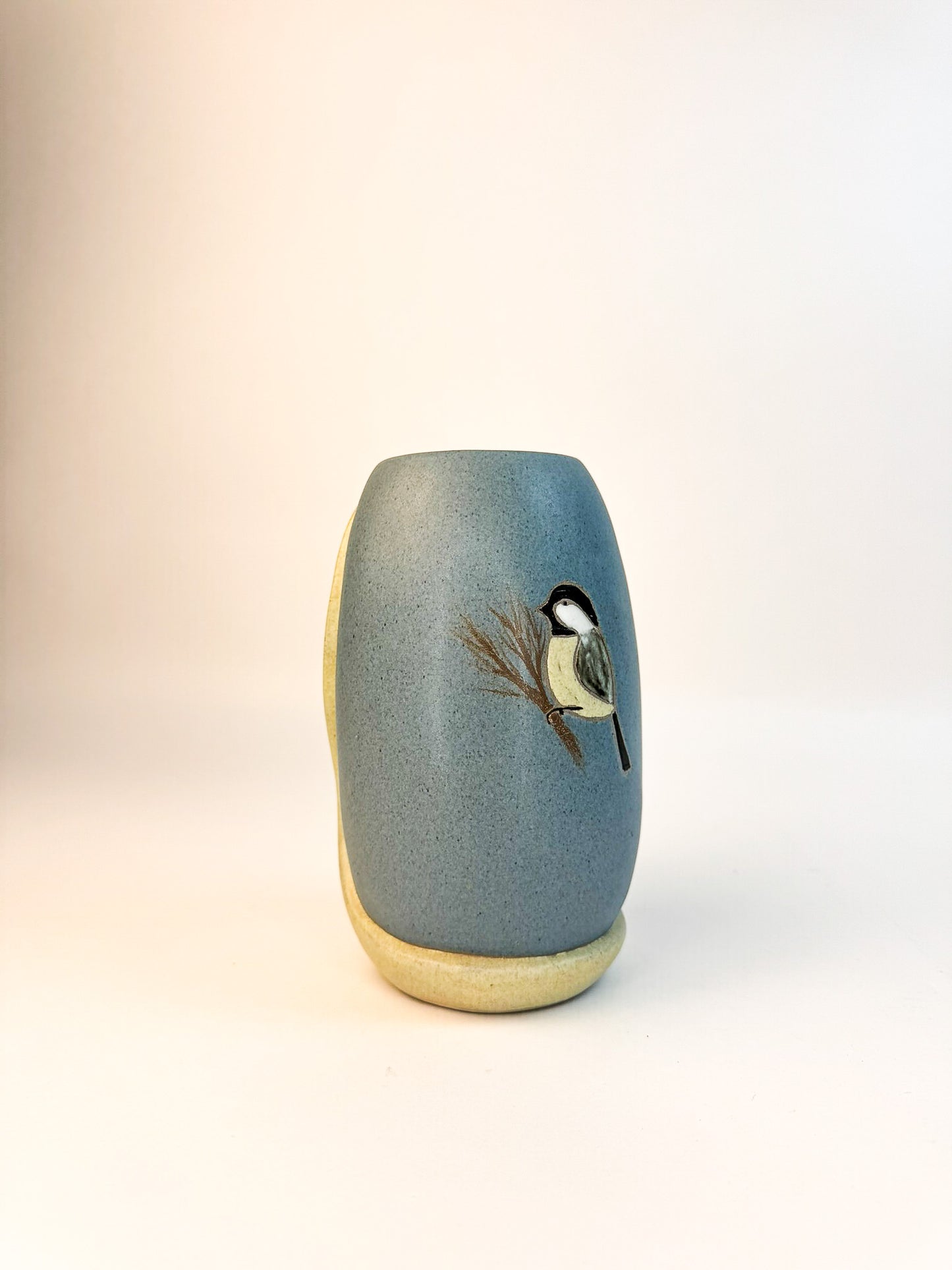 Bird Flower Vase Ceramic Original - Signed by Artist