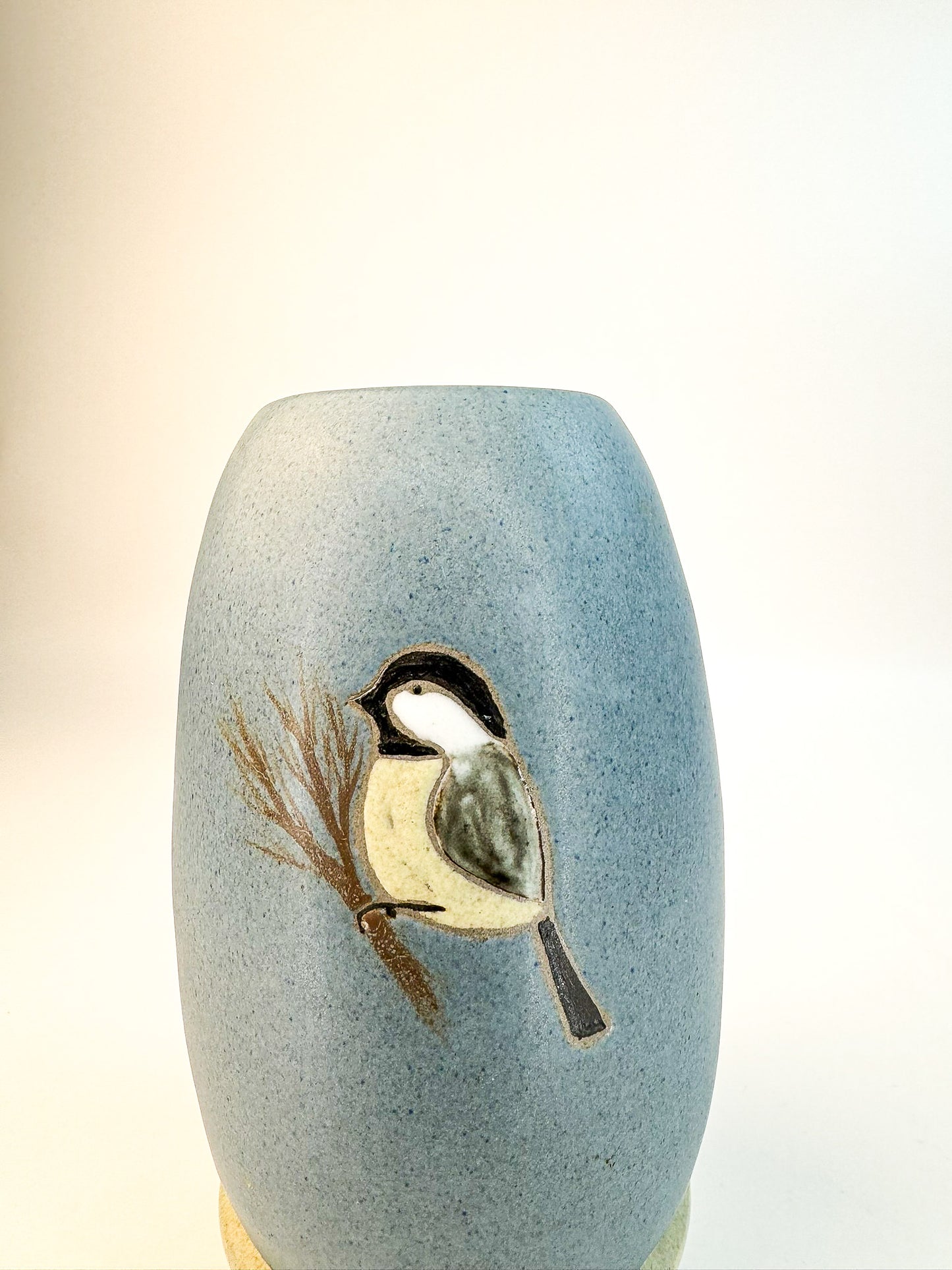 Bird Flower Vase Ceramic Original - Signed by Artist
