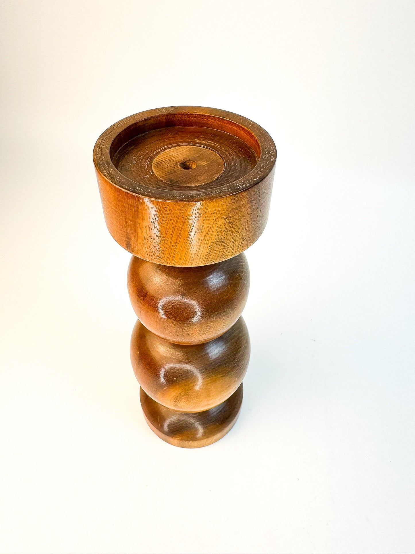 Wooden Candle Holder Sculptural Piece Hand Turned