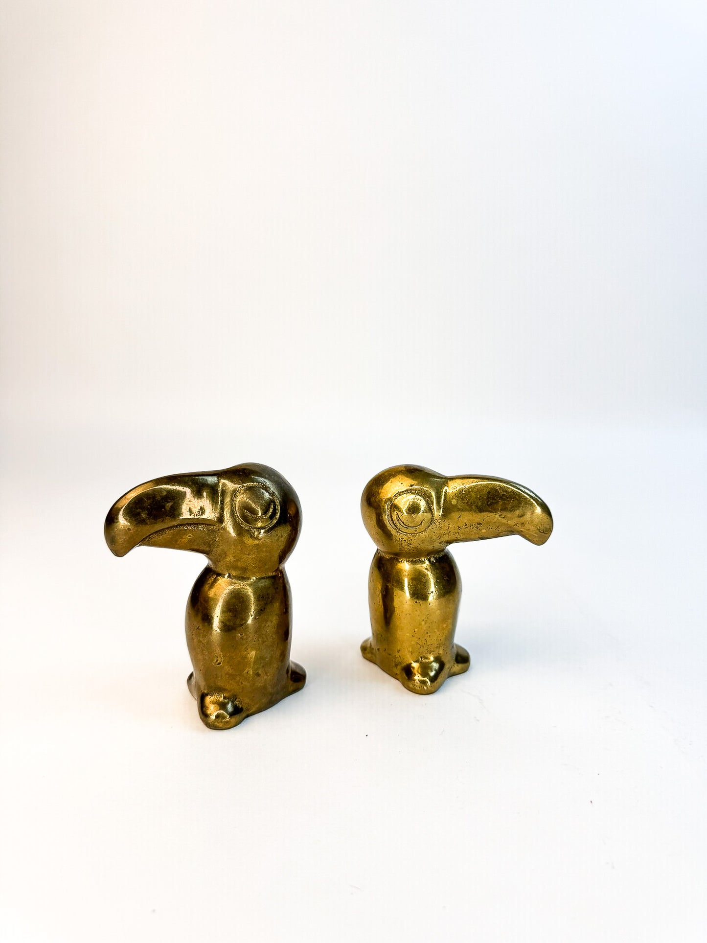 Brass Toucan Birds Pair